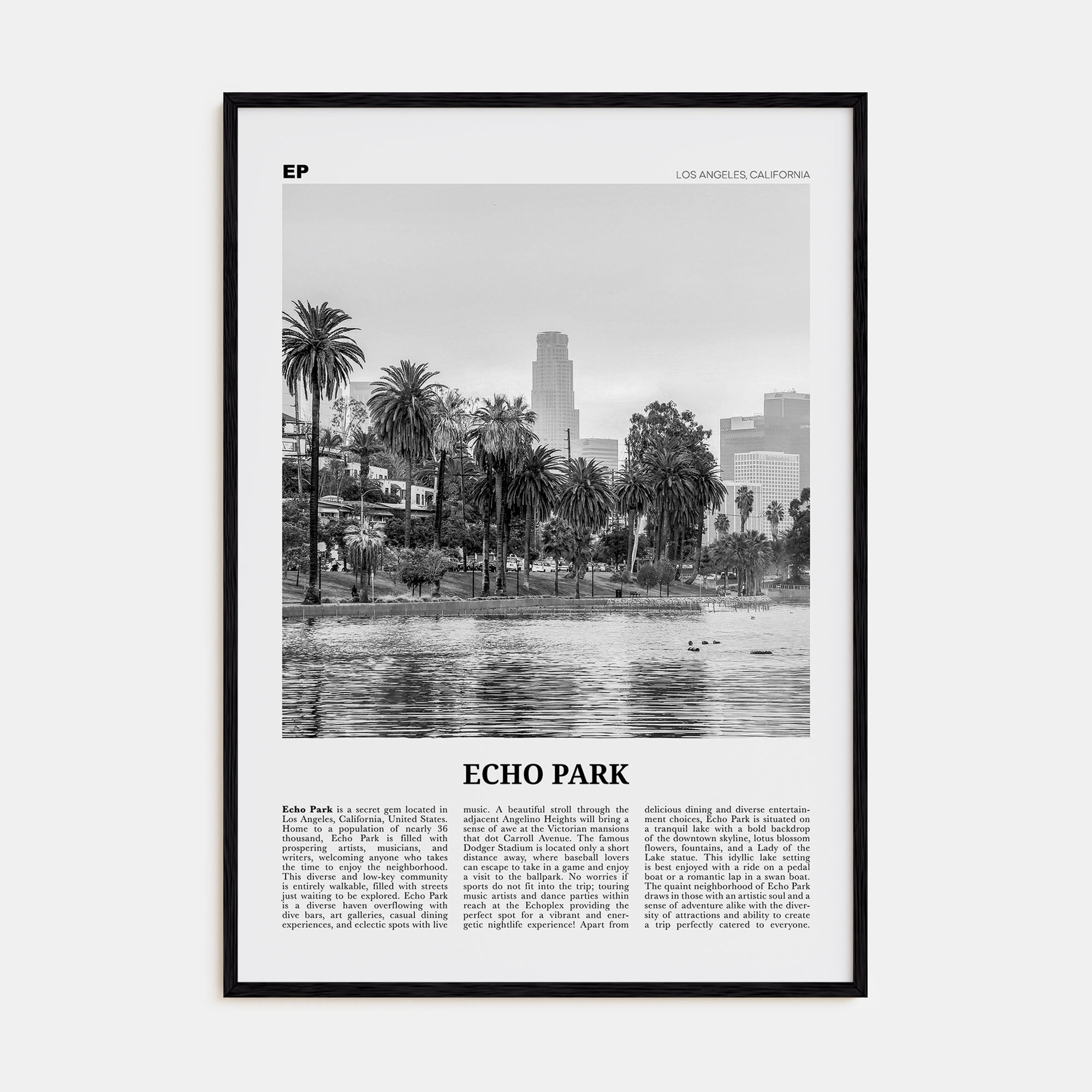 Echo Park Travel B&W No 2 Poster