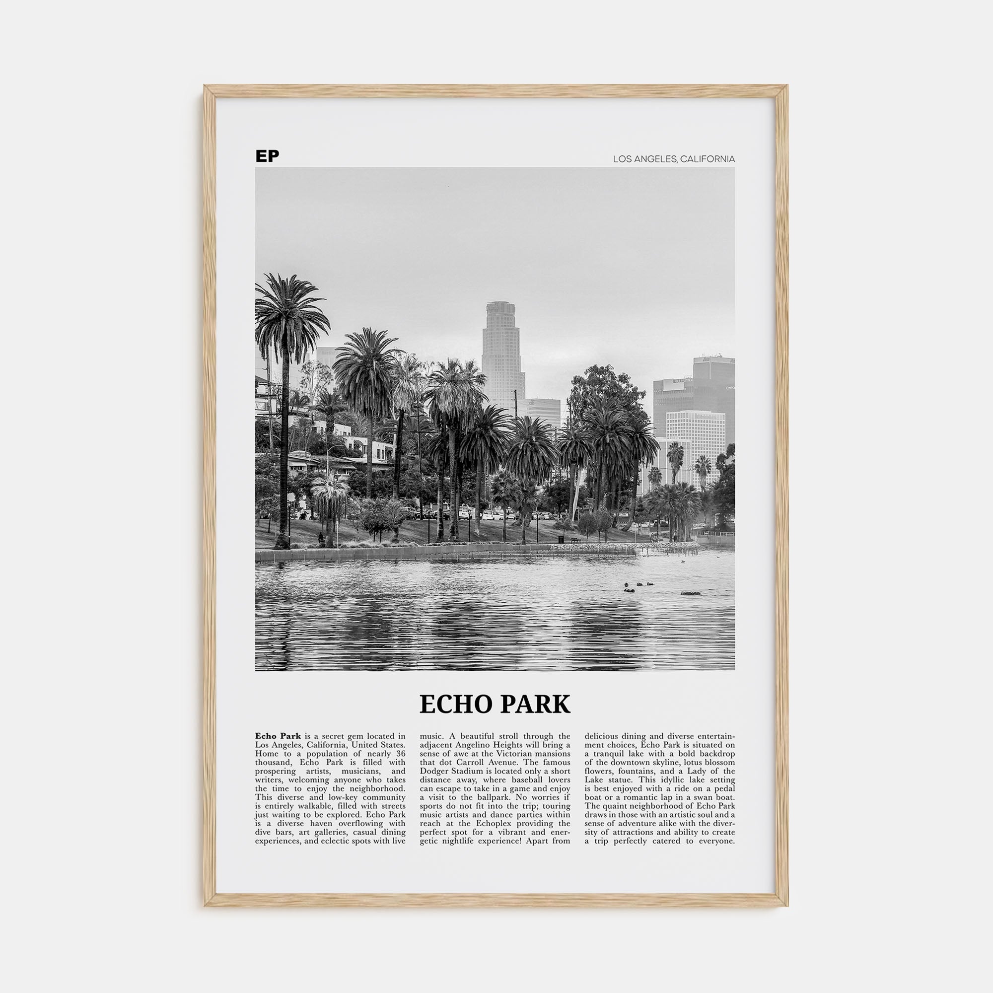 Echo Park Travel B&W No 2 Poster