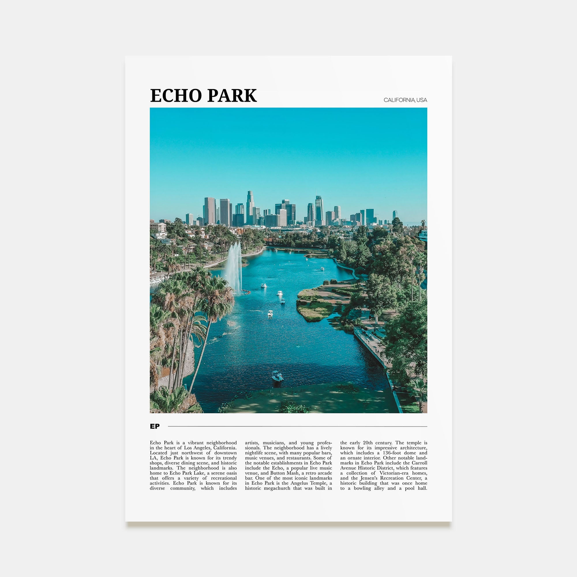 Echo Park Travel Color Poster