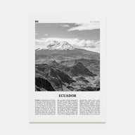 Ecuador Travel B&W No 2 Poster