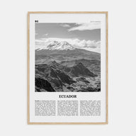 Ecuador Travel B&W No 2 Poster
