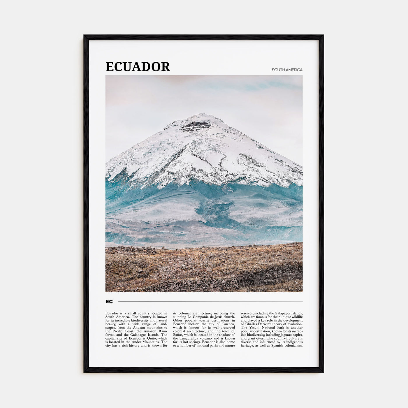 Ecuador Travel Color Poster