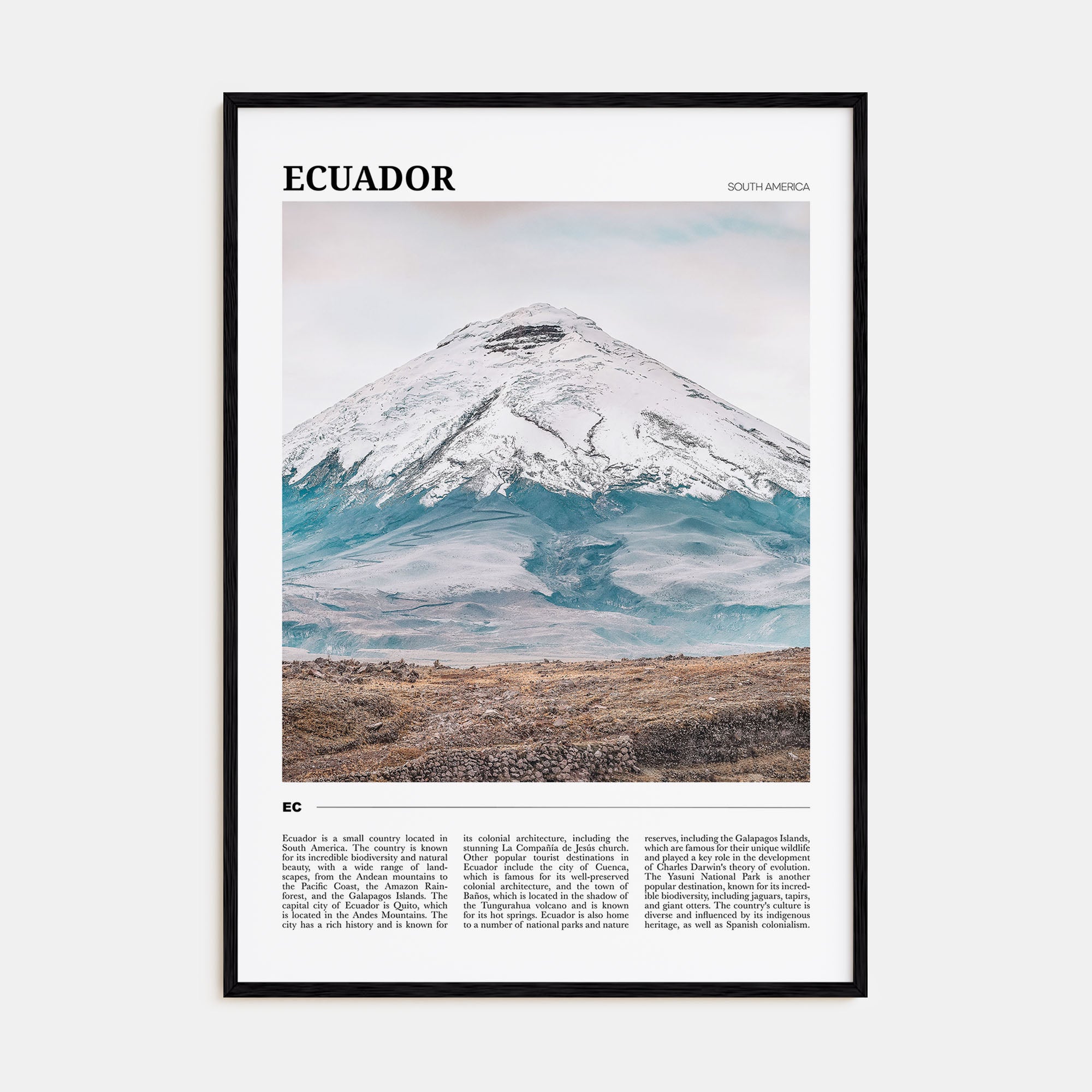 Ecuador Travel Color Poster