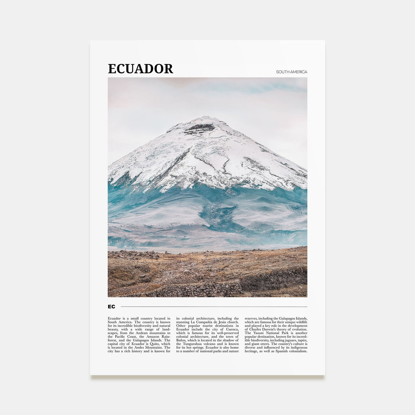 Ecuador Travel Color Poster