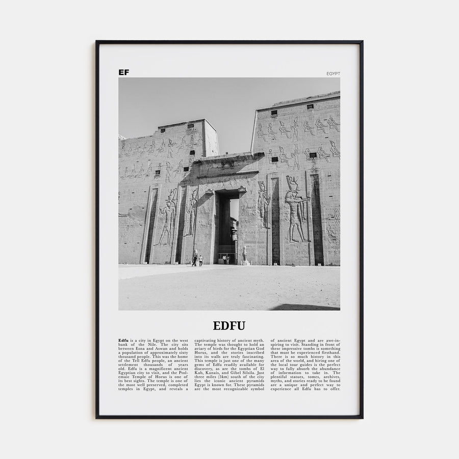 Edfu Travel B&W Poster