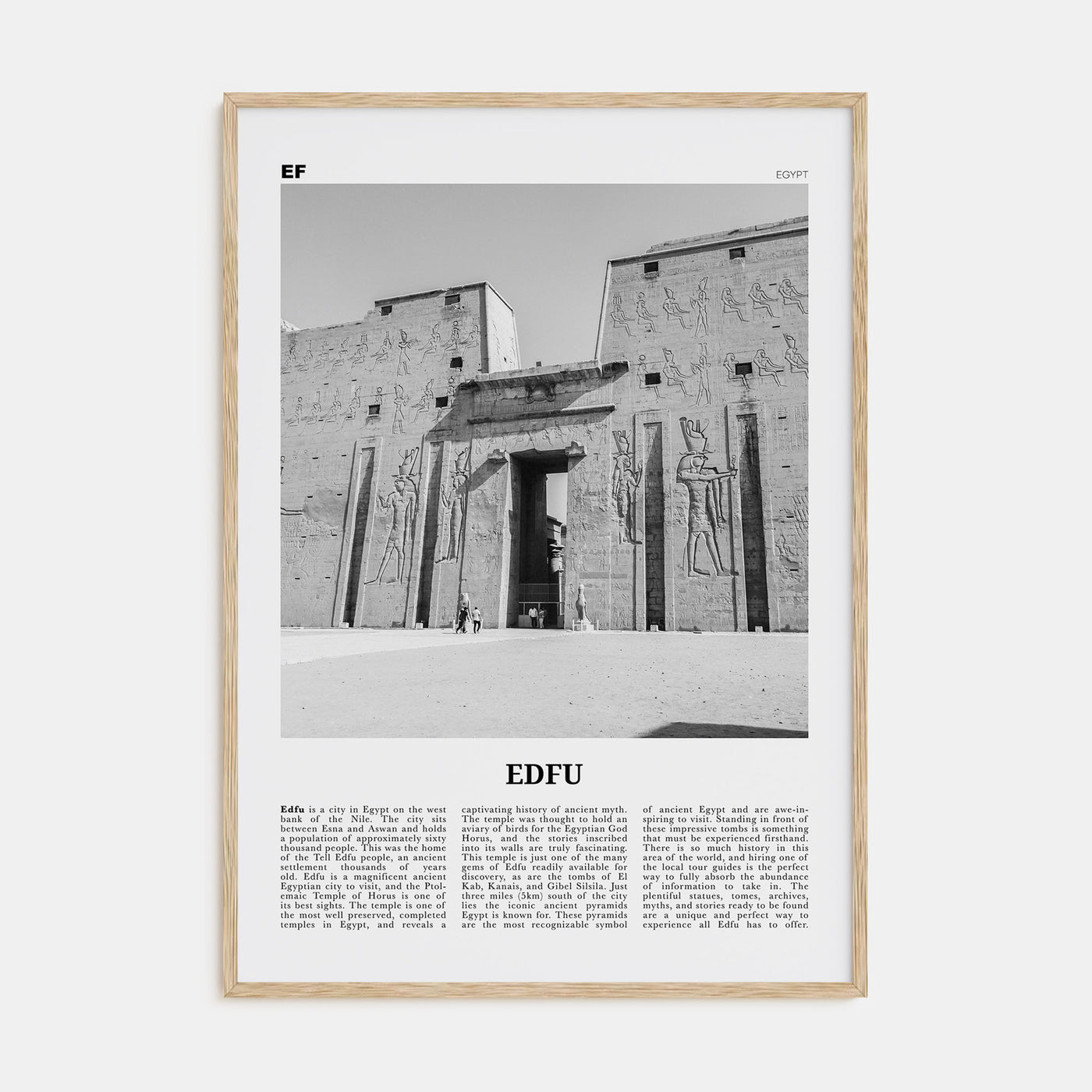 Edfu Travel B&W Poster