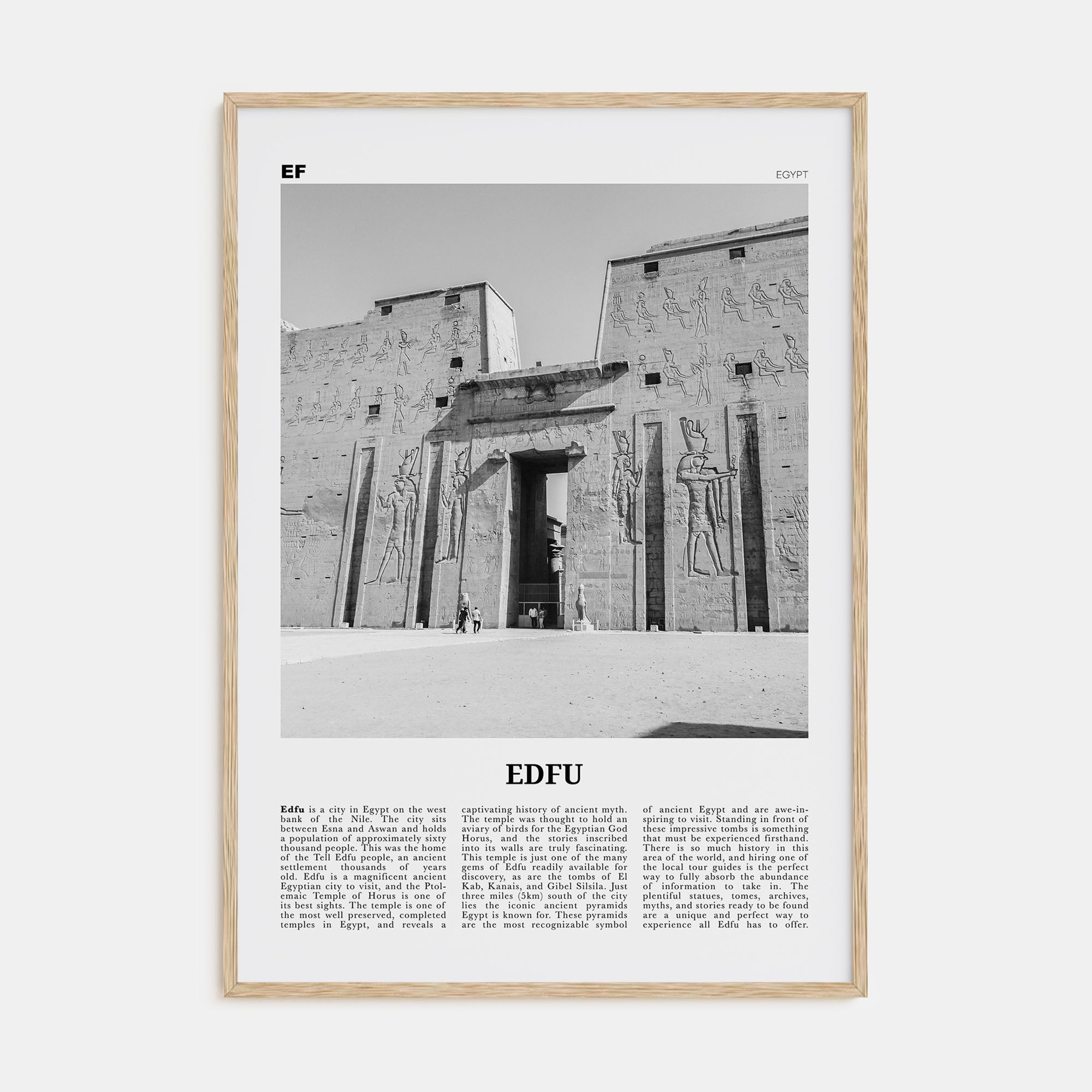 Edfu Travel B&W Poster