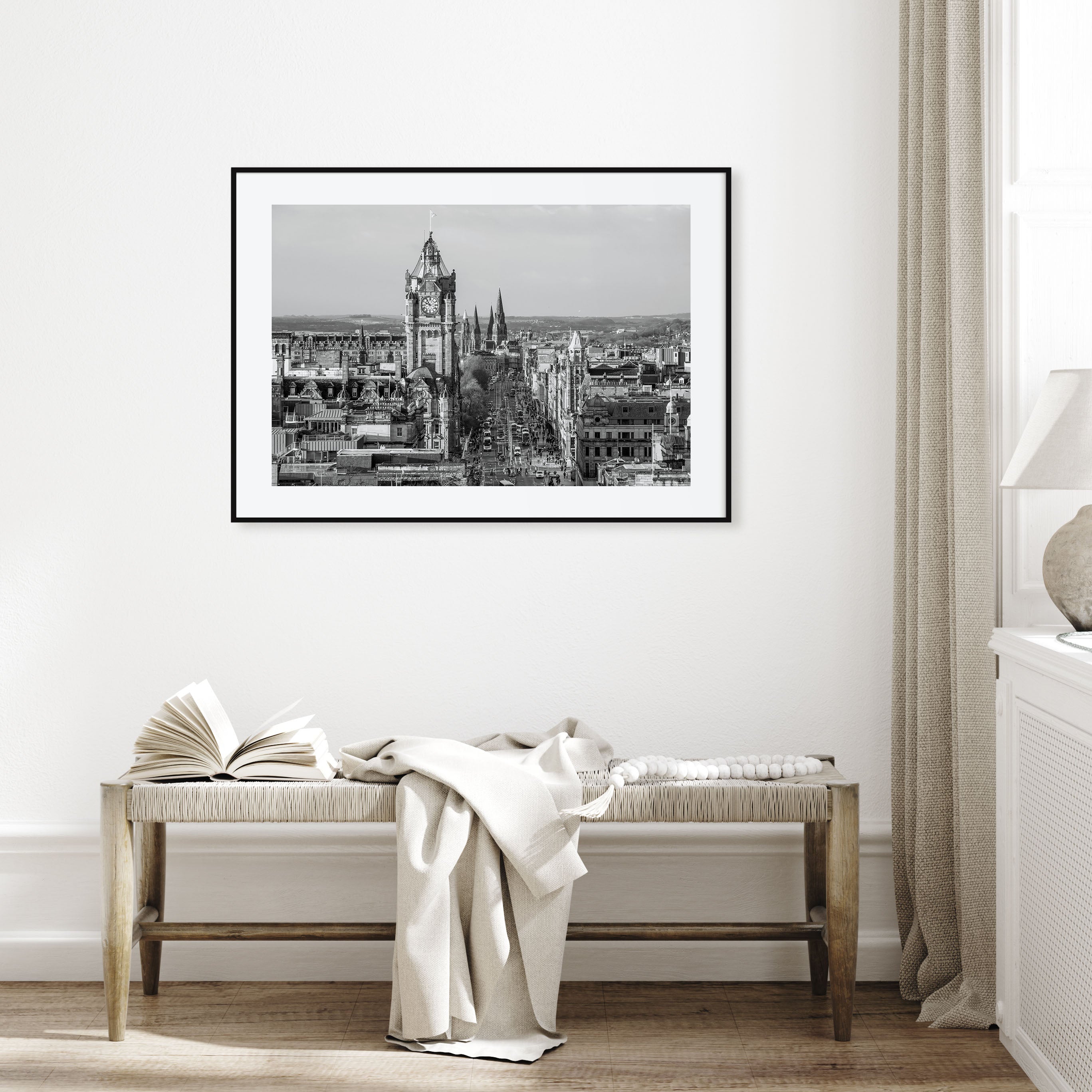 Edinburgh Landscape B&W Poster