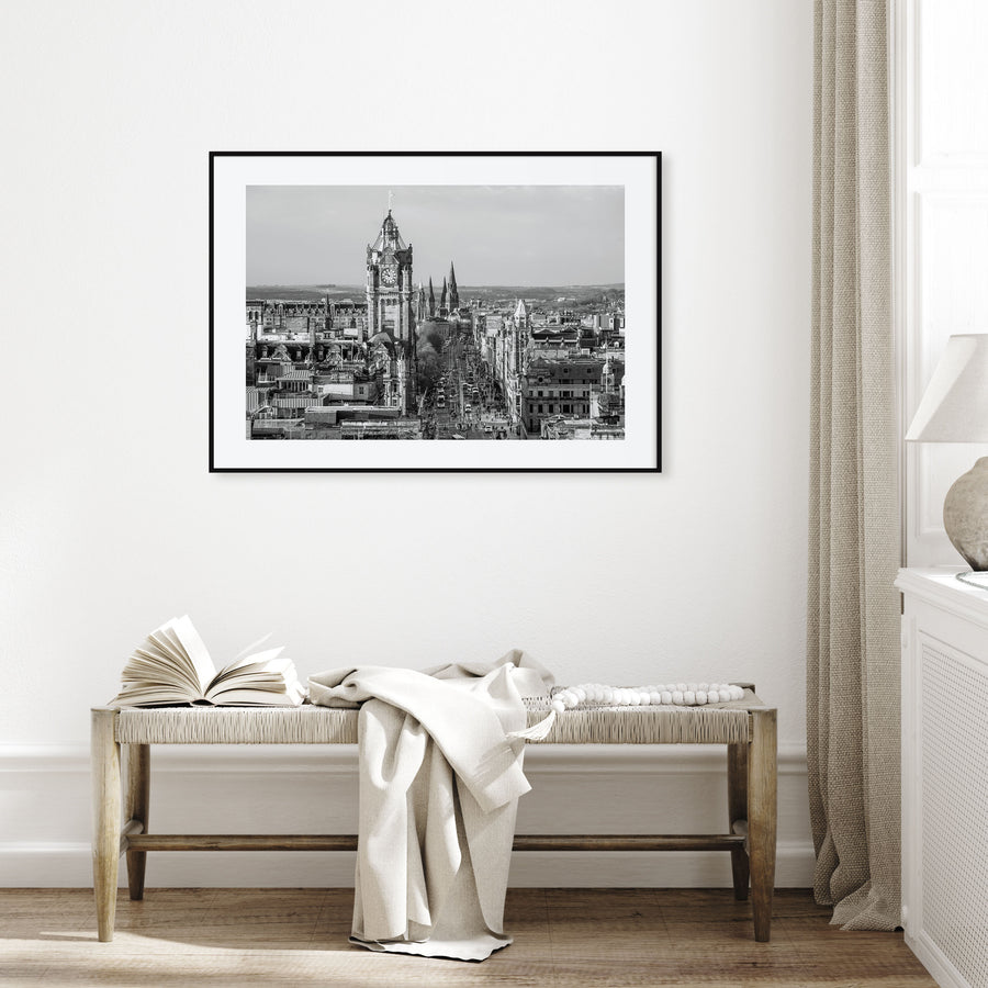 Edinburgh Landscape B&W Poster