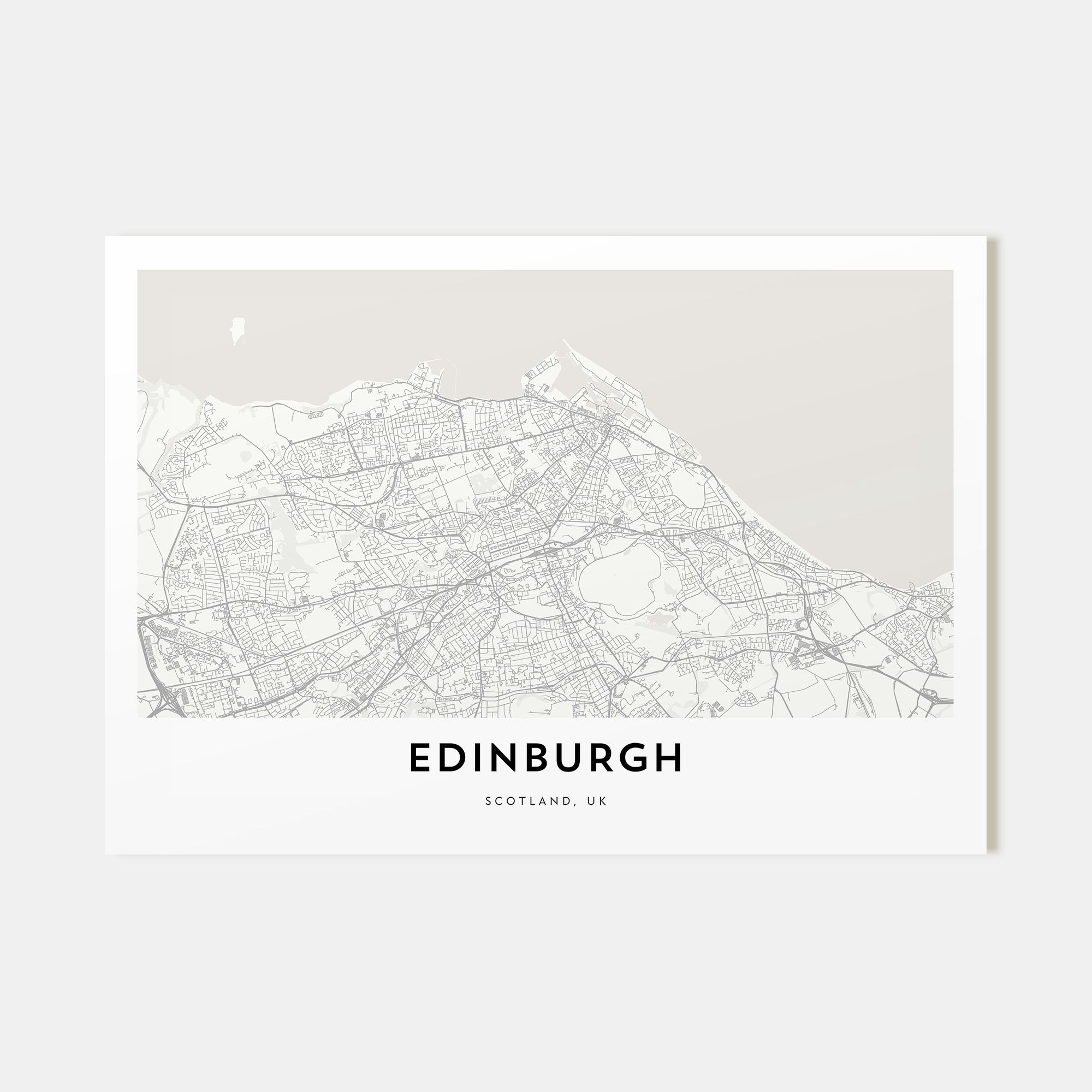Edinburgh Map Landscape Poster