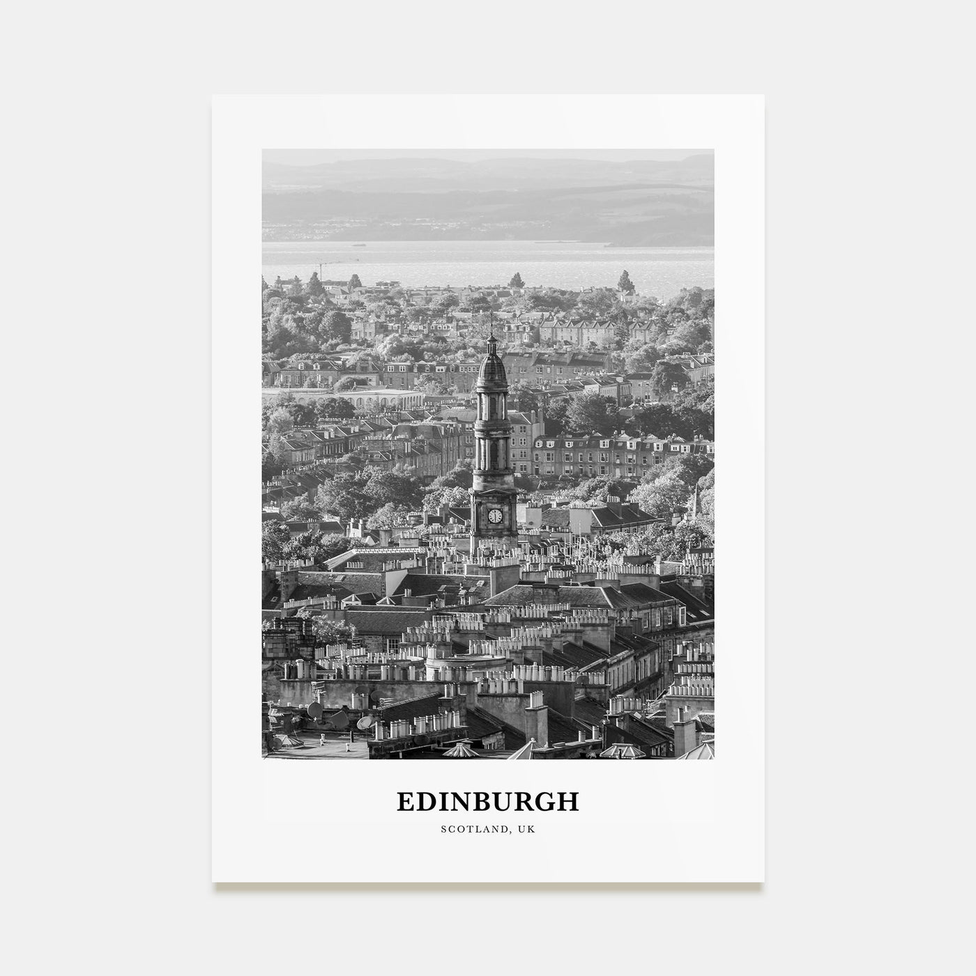 Edinburgh Portrait B&W No 1 Poster