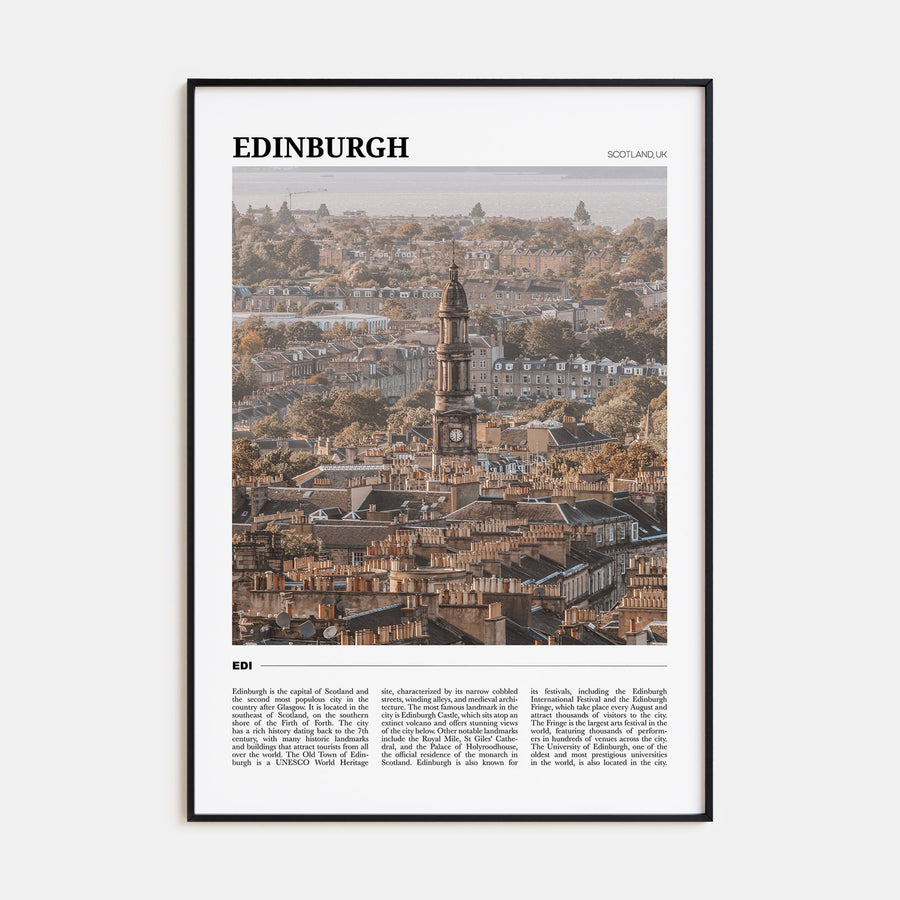 Edinburgh Travel Color Poster