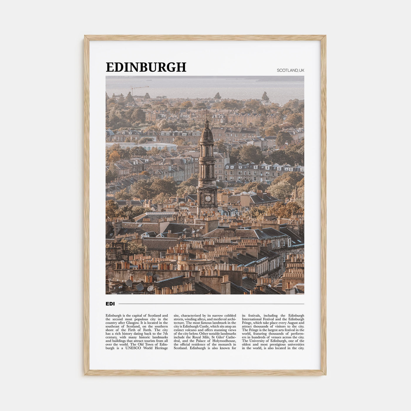 Edinburgh Travel Color Poster