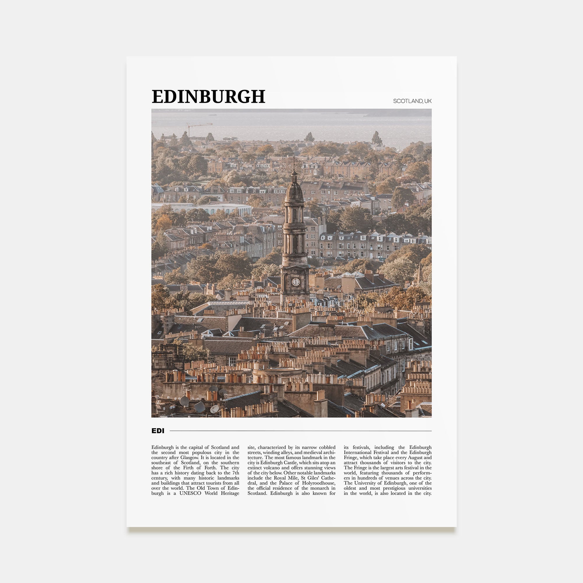 Edinburgh Travel Color Poster