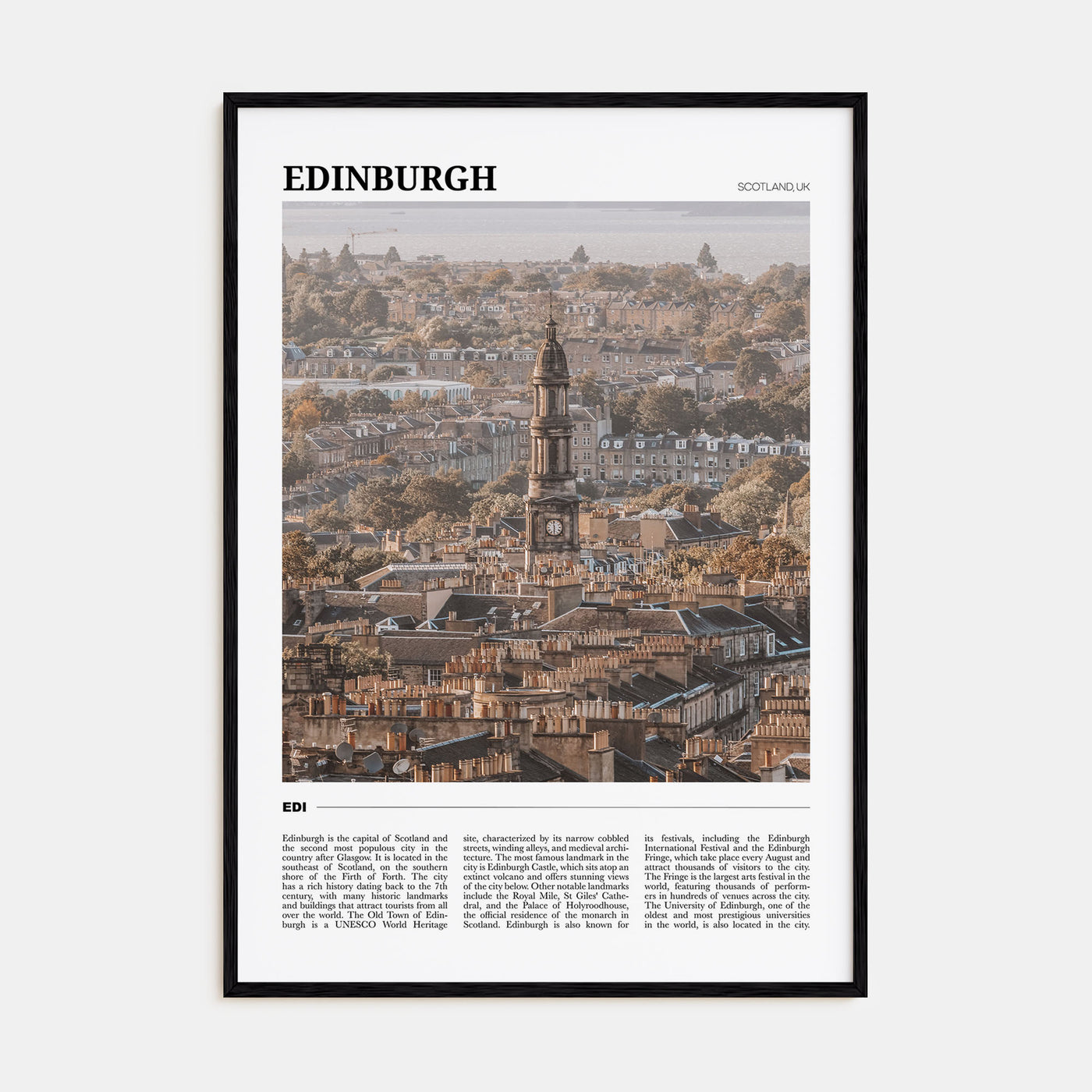 Edinburgh Travel Color Poster