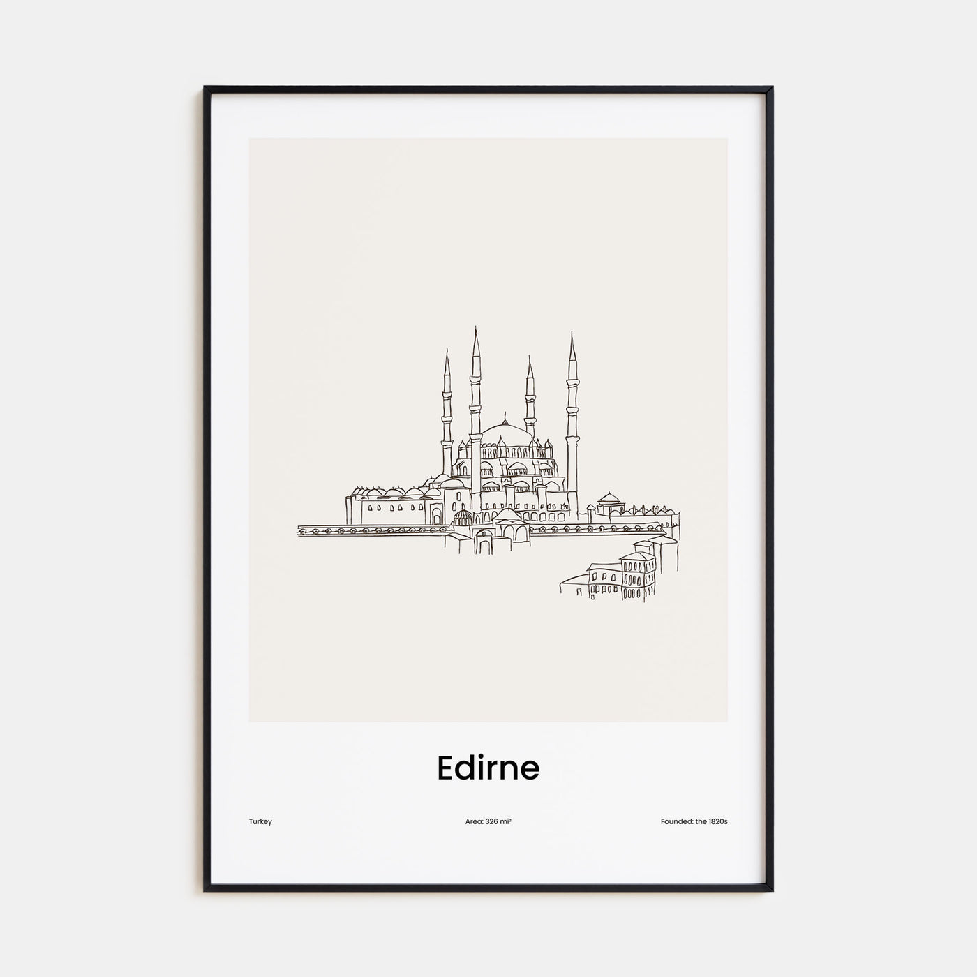 Edirne Drawn Poster