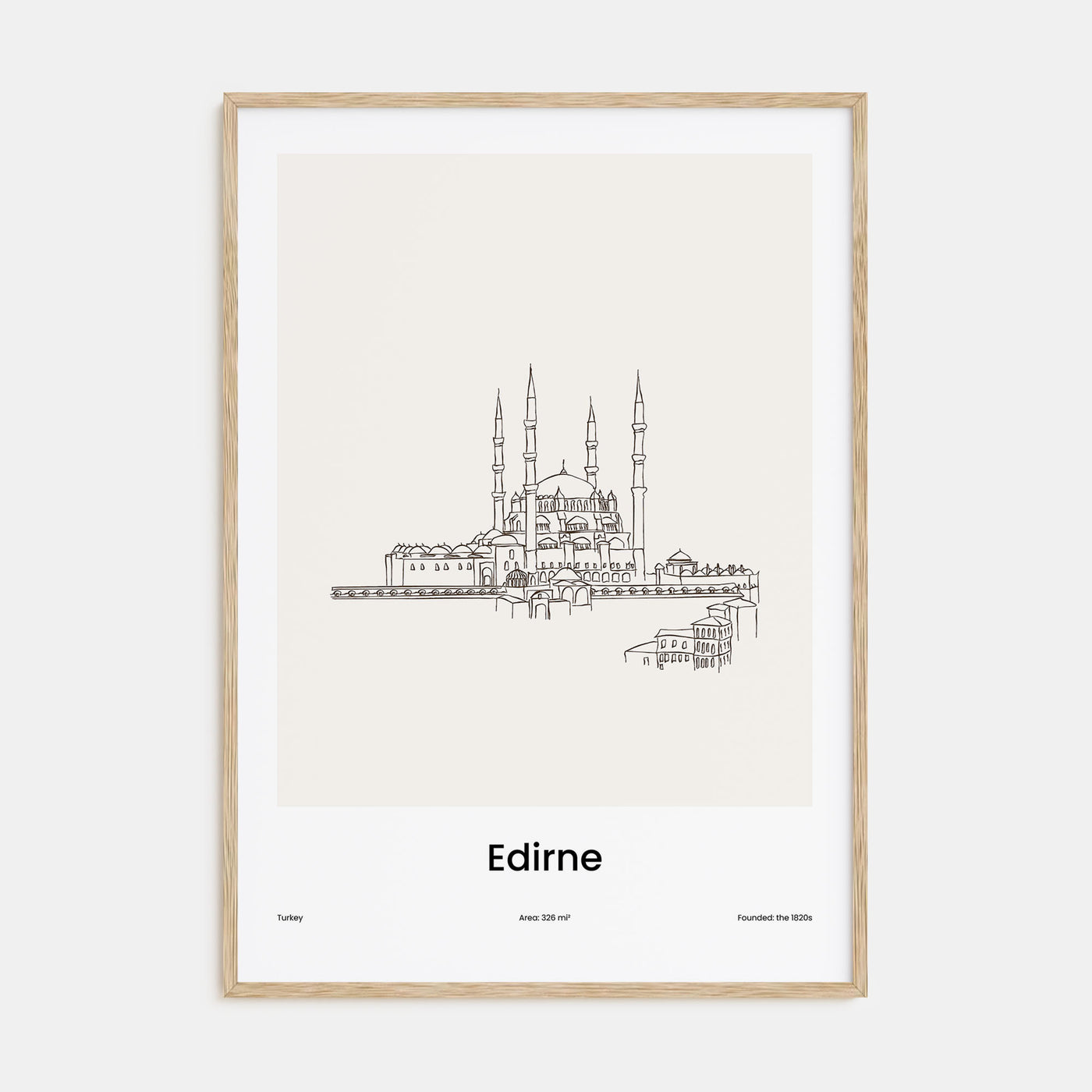 Edirne Drawn Poster