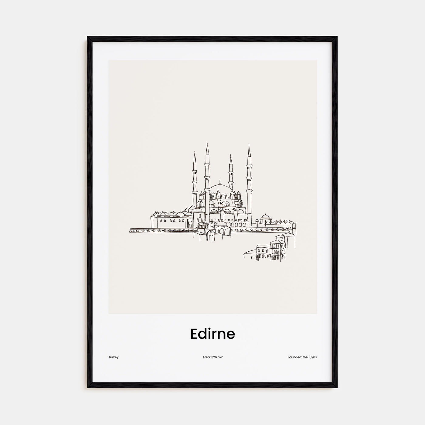 Edirne Drawn Poster