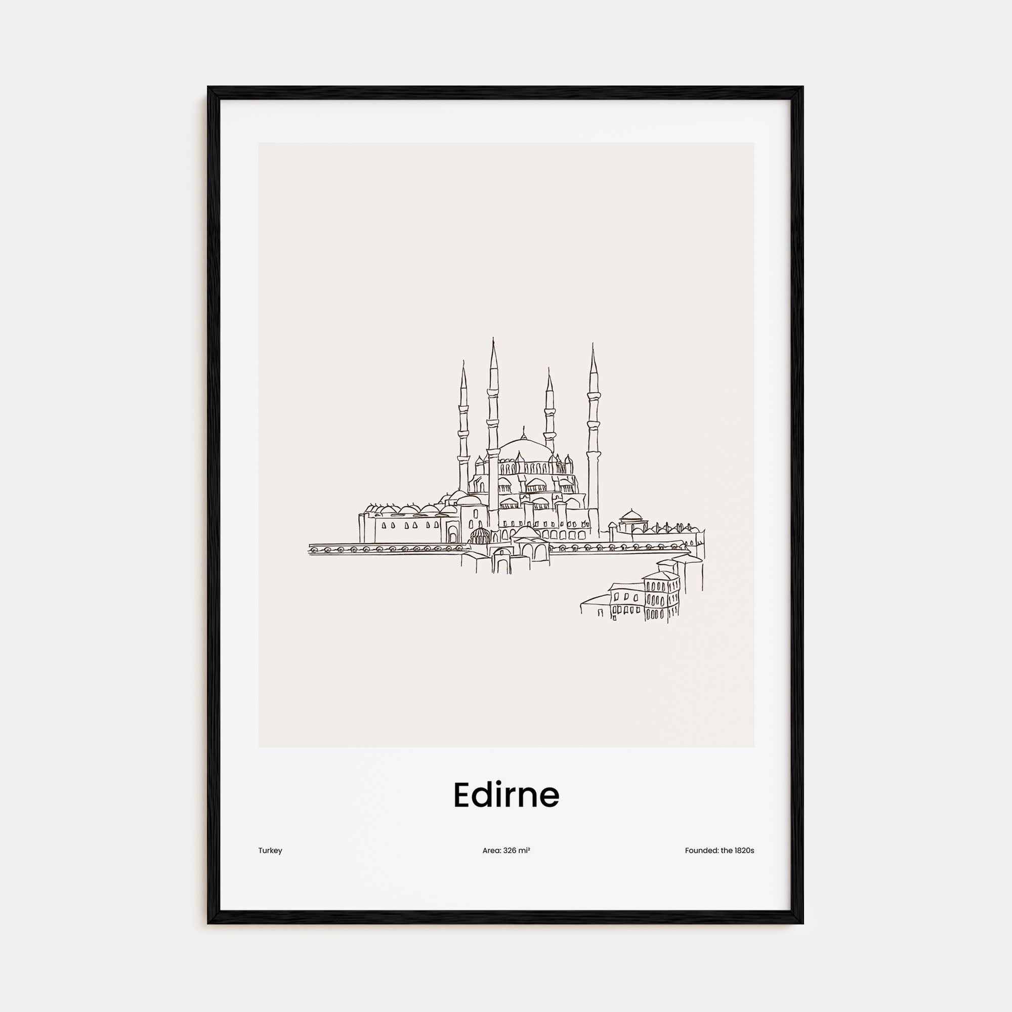 Edirne Drawn Poster