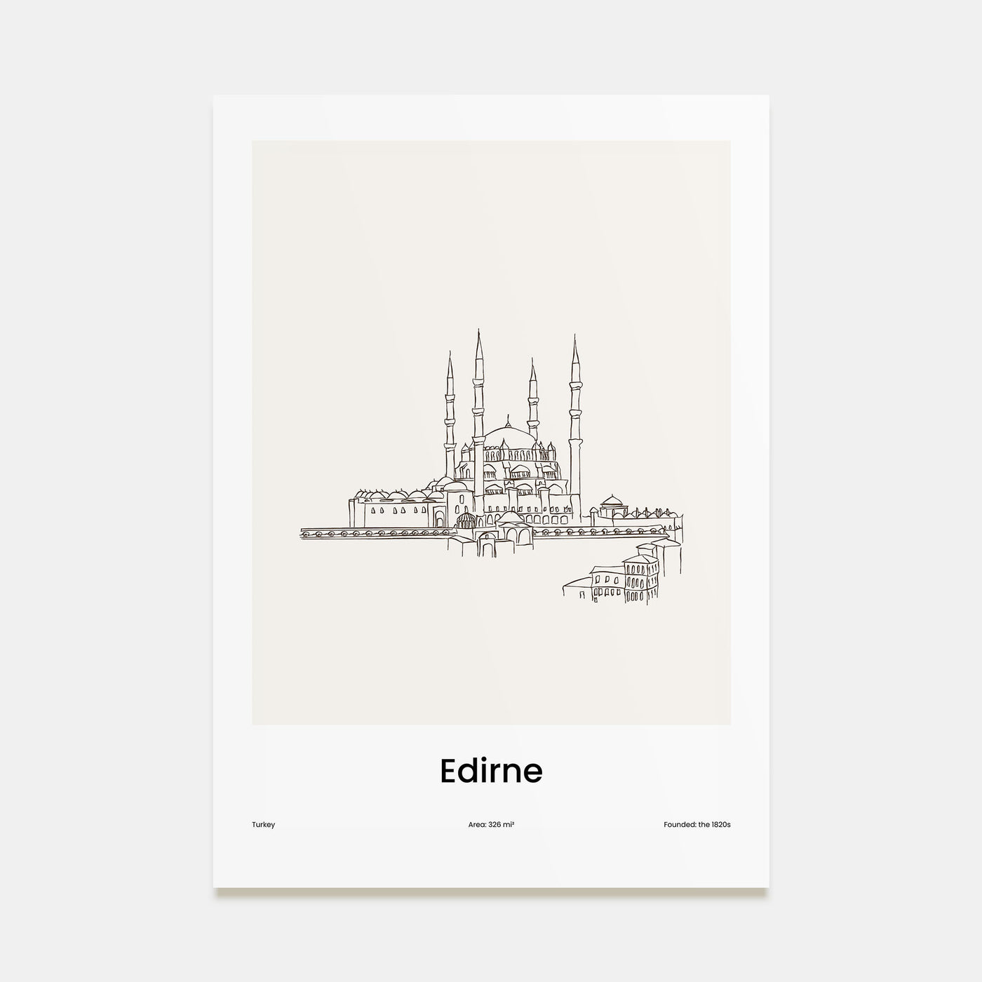 Edirne Drawn Poster