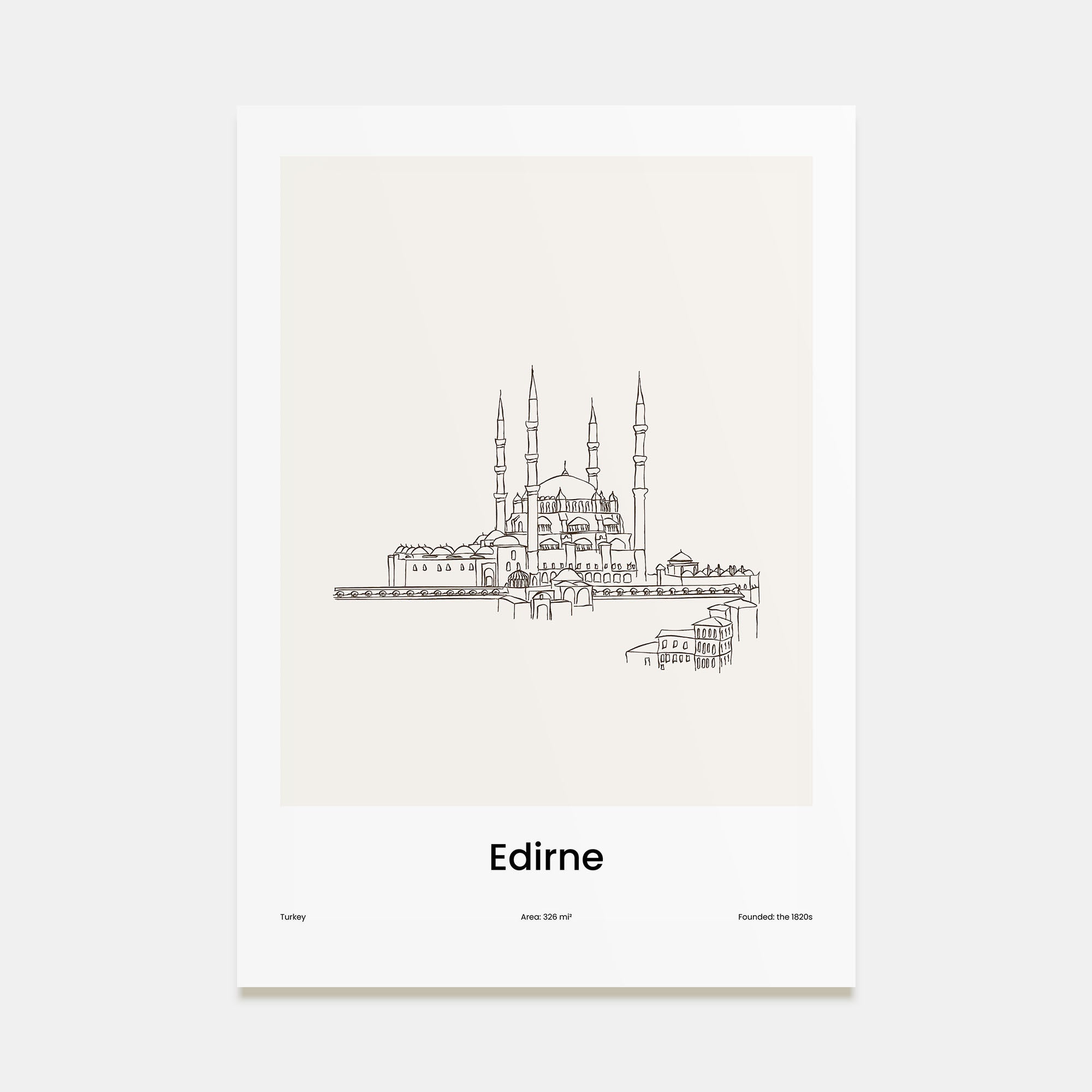 Edirne Drawn Poster