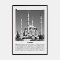 Edirne Travel B&W Poster