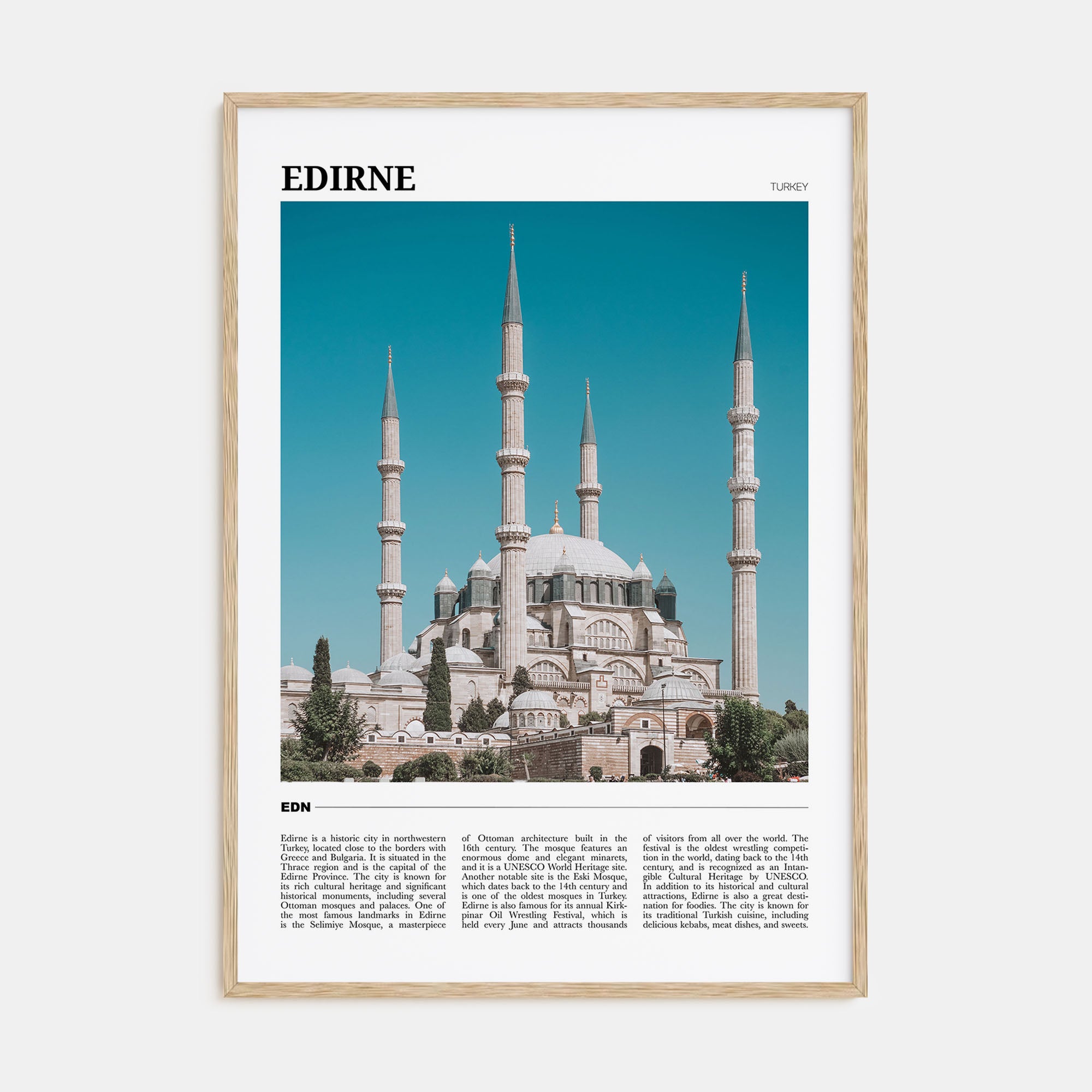 Edirne Travel Color Poster