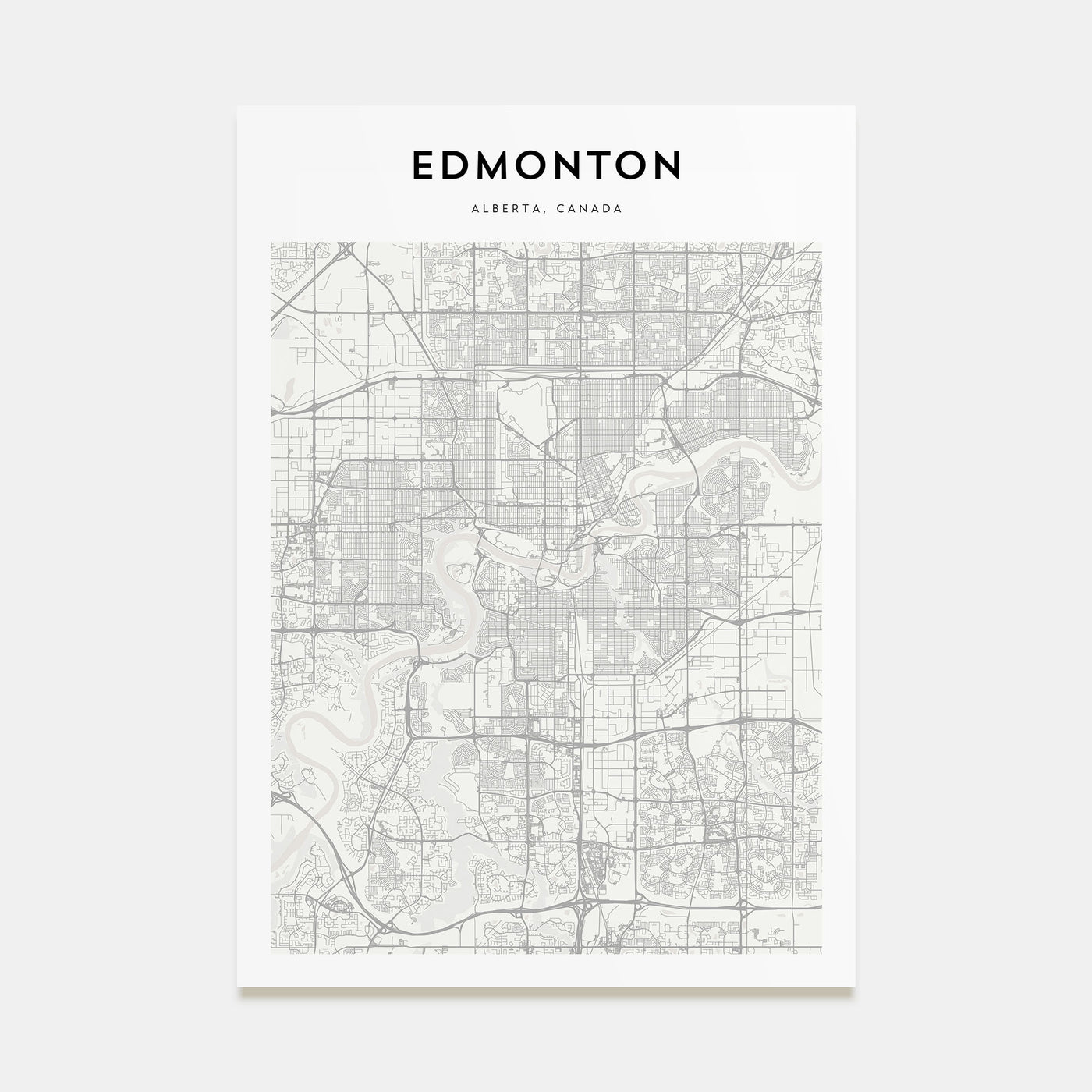 Edmonton Map Portrait Poster