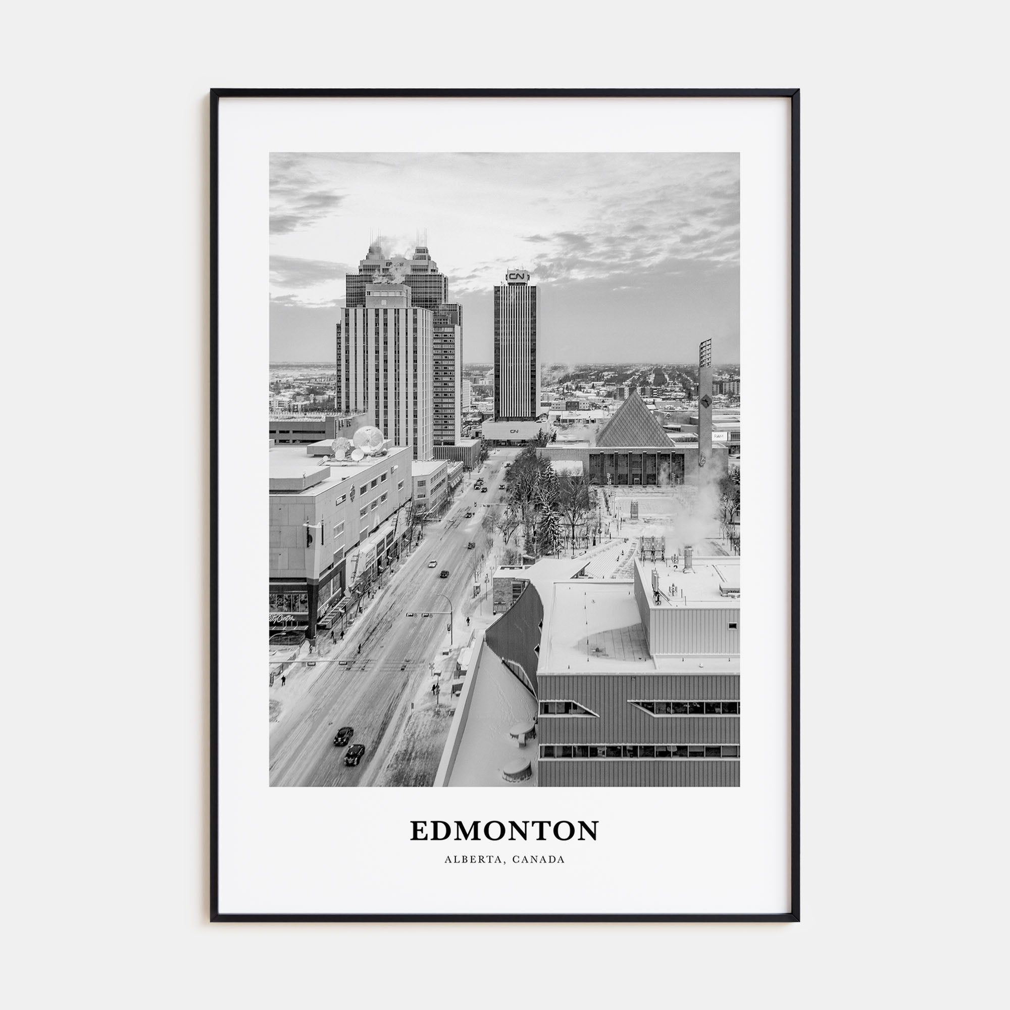 Edmonton Portrait B&W No 1 Poster