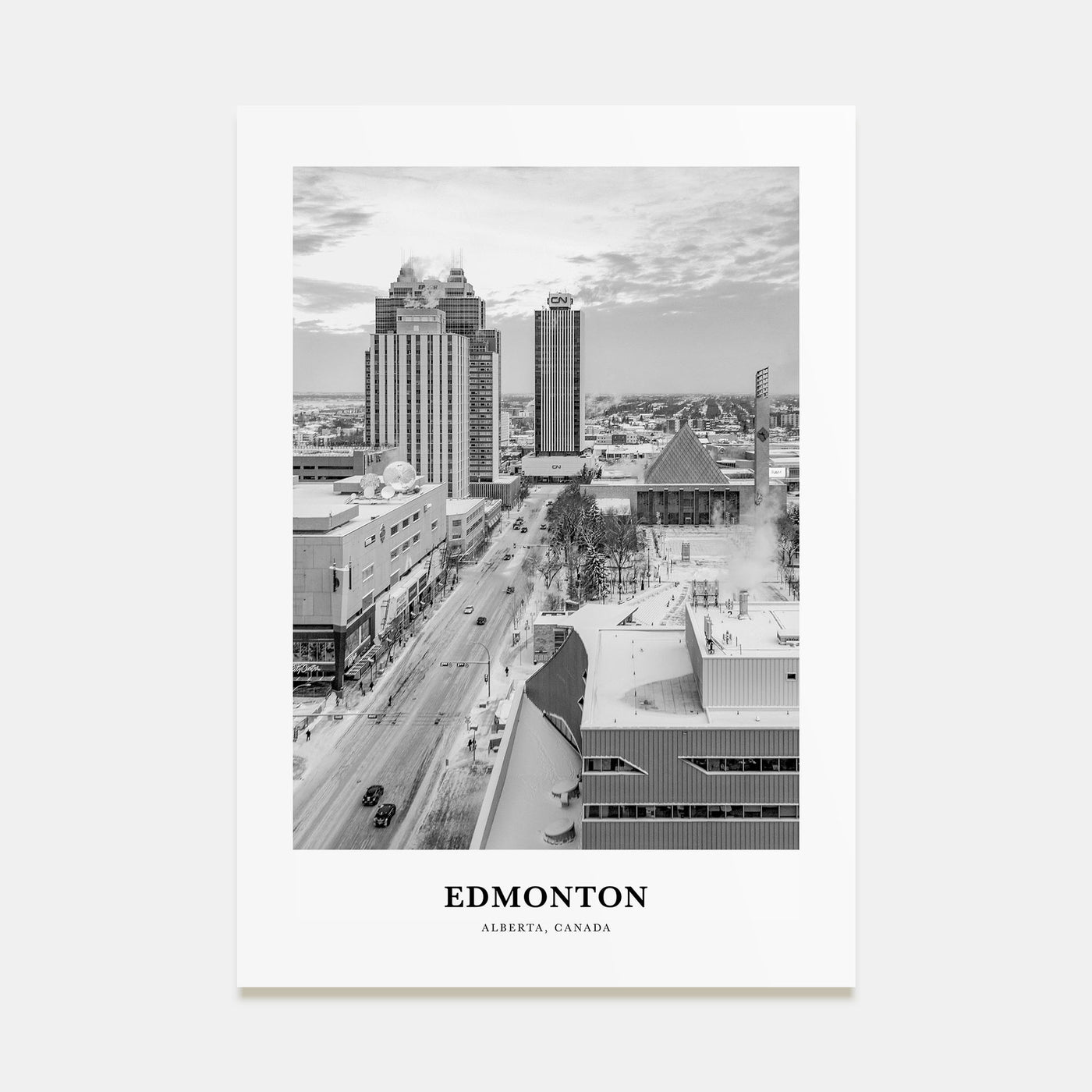 Edmonton Portrait B&W No 1 Poster
