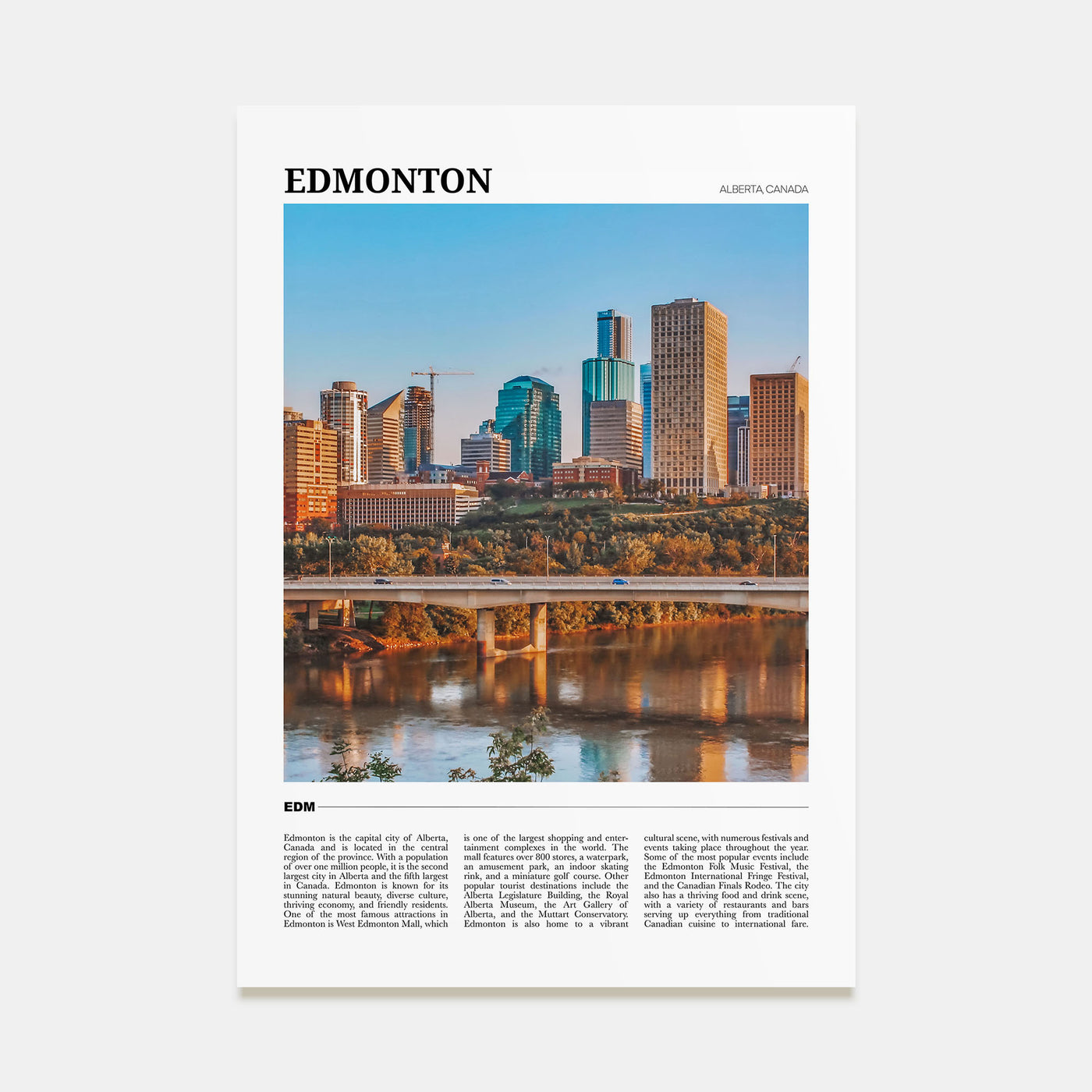 Edmonton Travel Color No 2 Poster