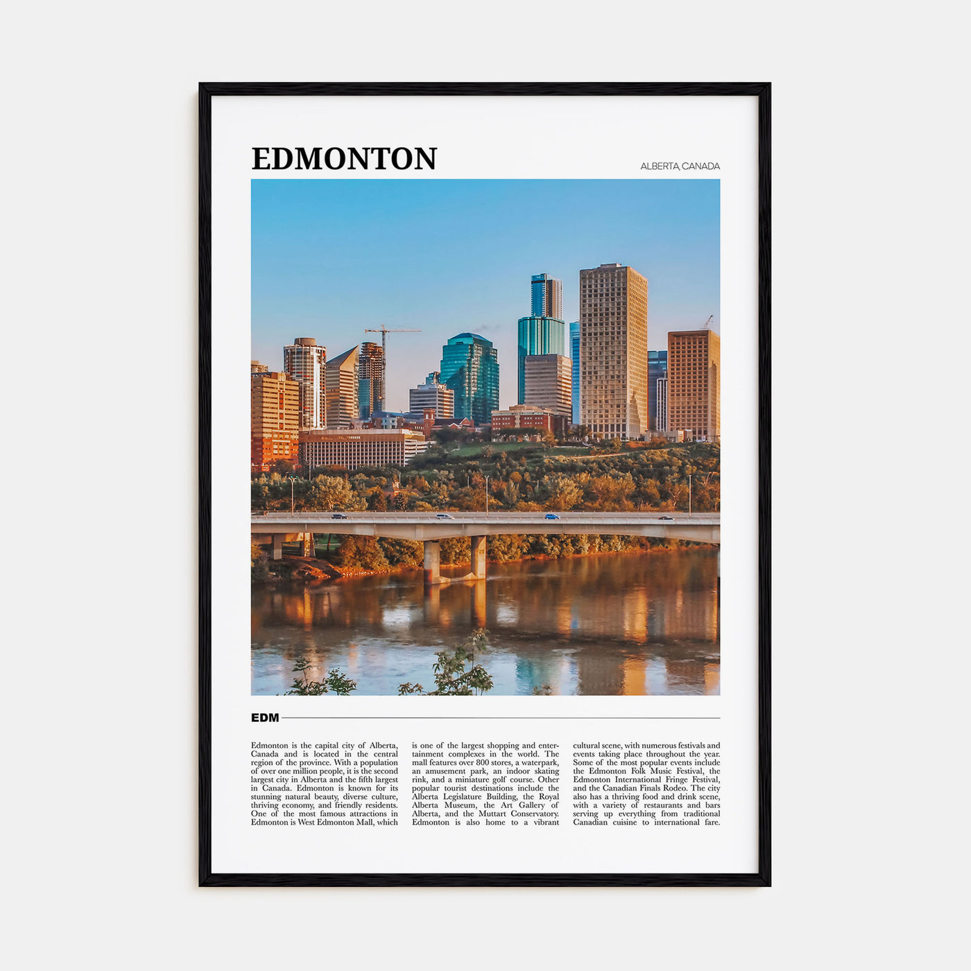 Edmonton Travel Color No 2 Poster