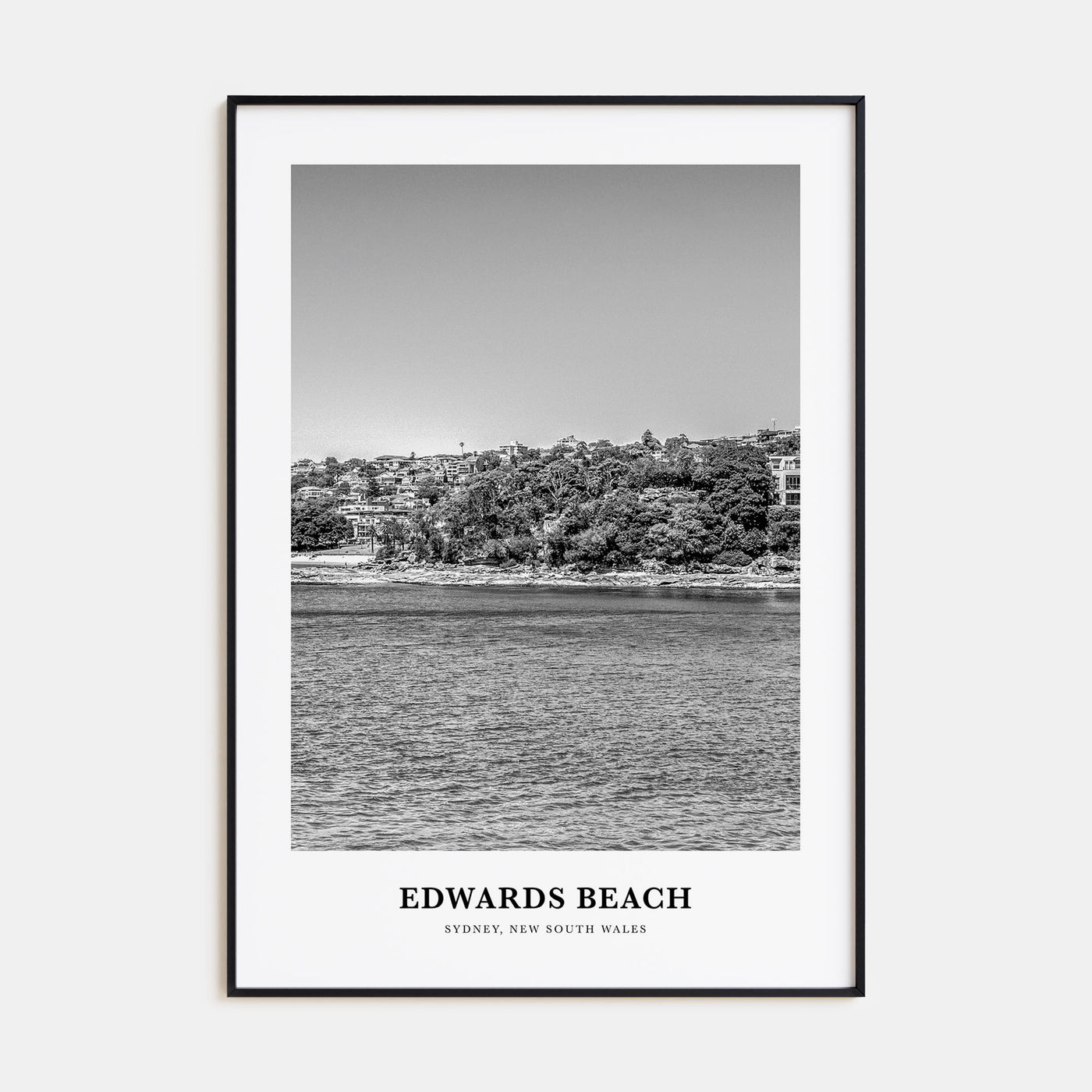 Edwards Beach Portrait B&W Poster