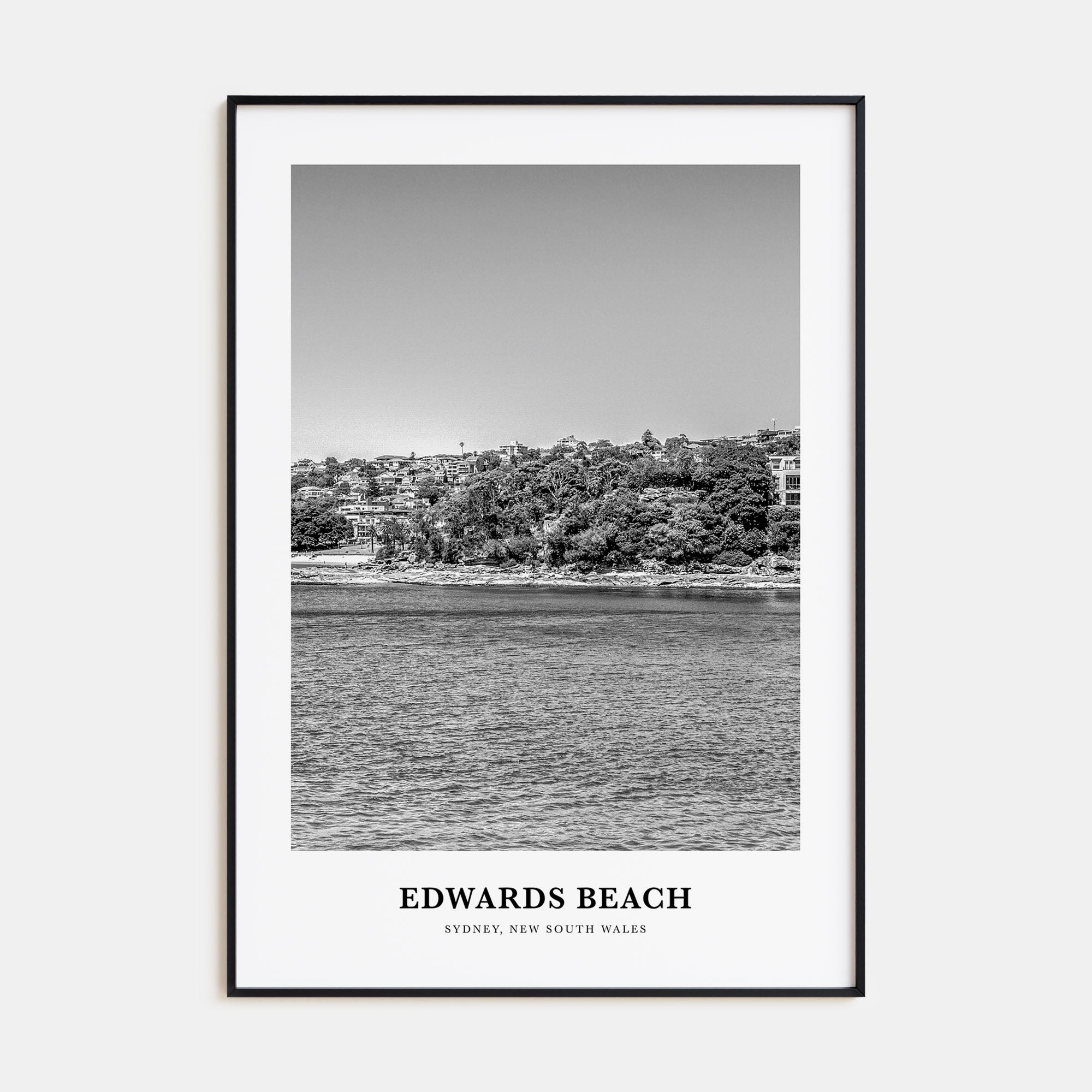 Edwards Beach Portrait B&W Poster