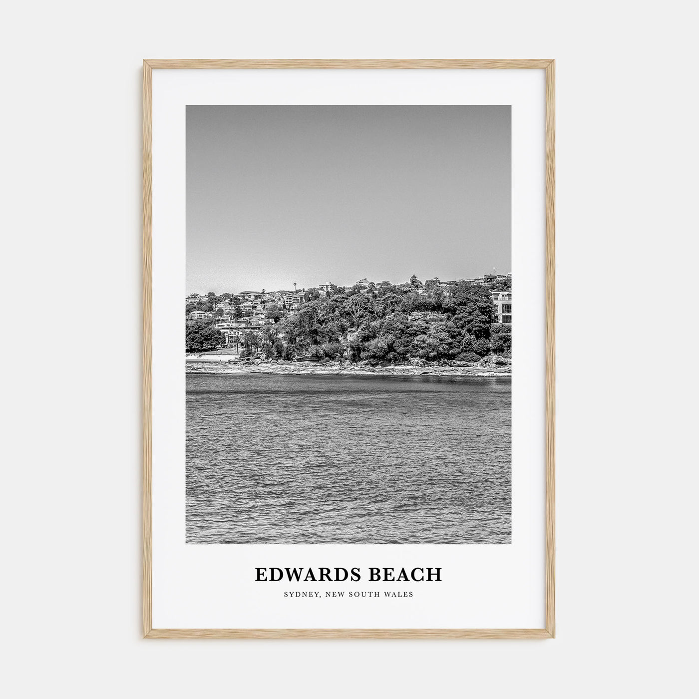 Edwards Beach Portrait B&W Poster