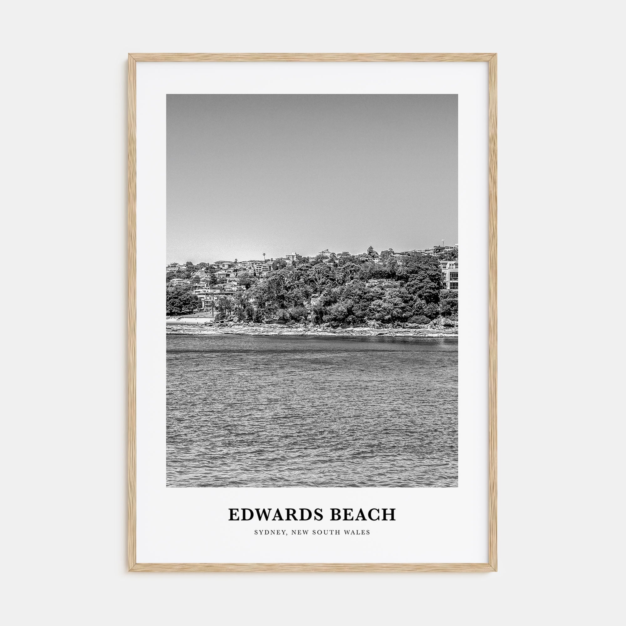 Edwards Beach Portrait B&W Poster