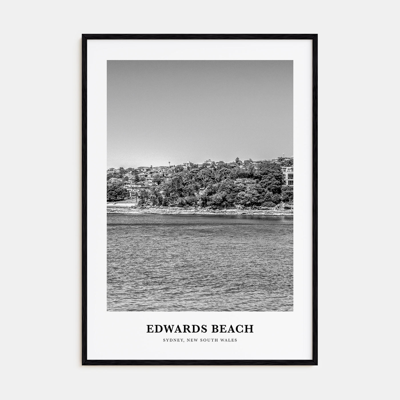Edwards Beach Portrait B&W Poster