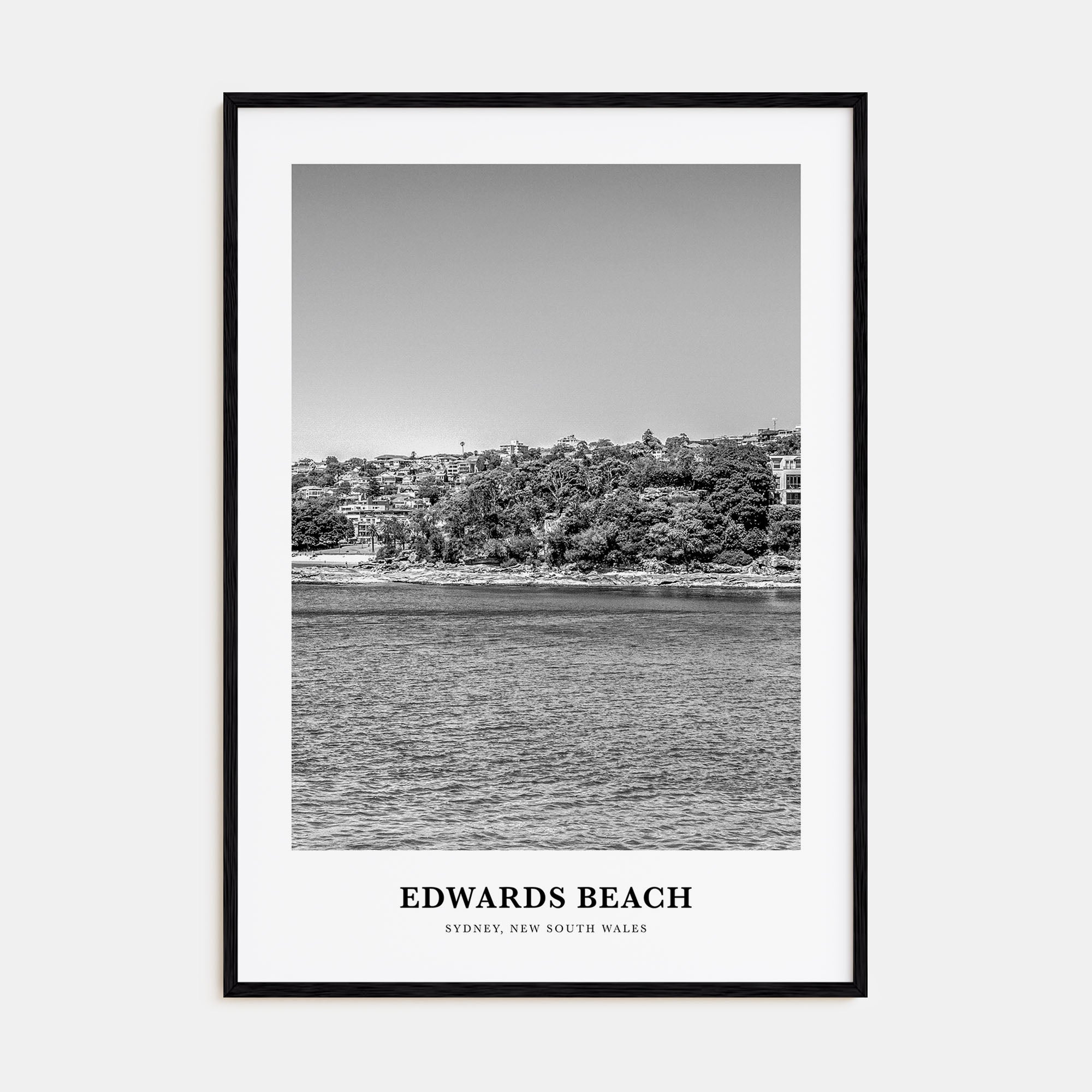 Edwards Beach Portrait B&W Poster