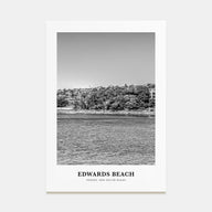 Edwards Beach Portrait B&W Poster