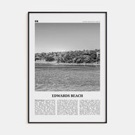 Edwards Beach Travel B&W Poster