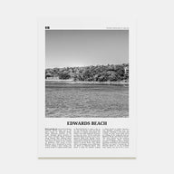 Edwards Beach Travel B&W Poster