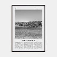 Edwards Beach Travel B&W Poster