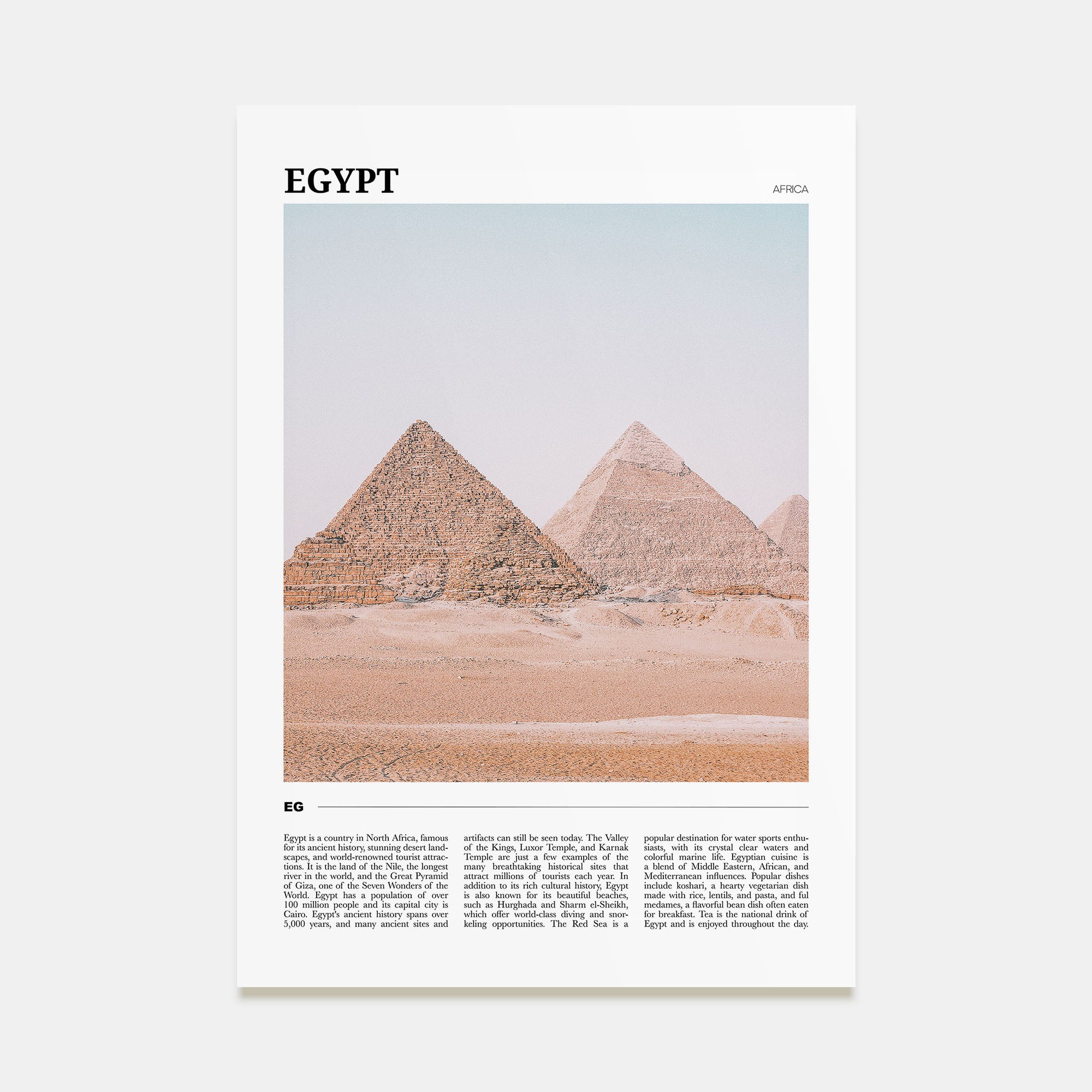 Egypt Travel Color Poster