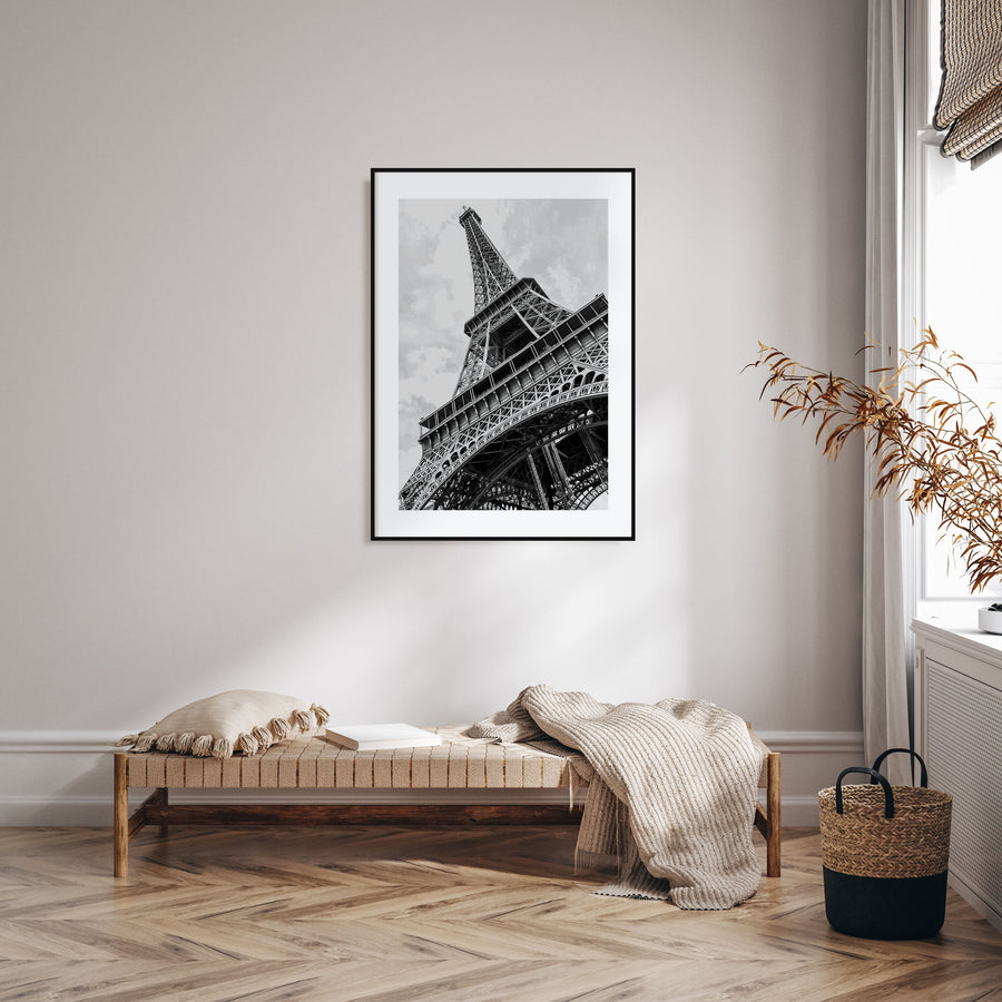 Eiffel Tower Photo B&W Poster