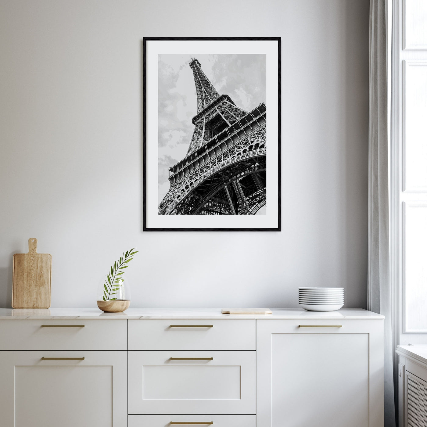 Eiffel Tower Photo B&W Poster