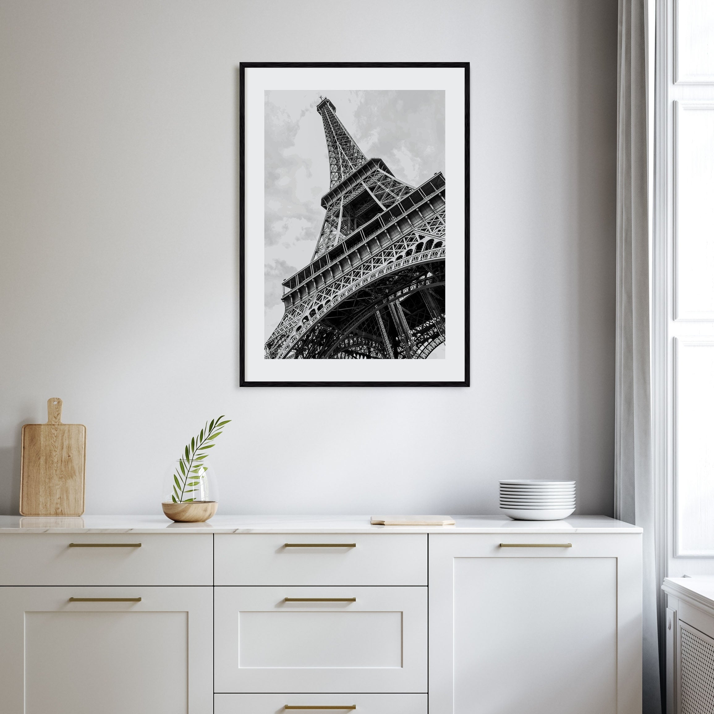 Eiffel Tower Photo B&W Poster