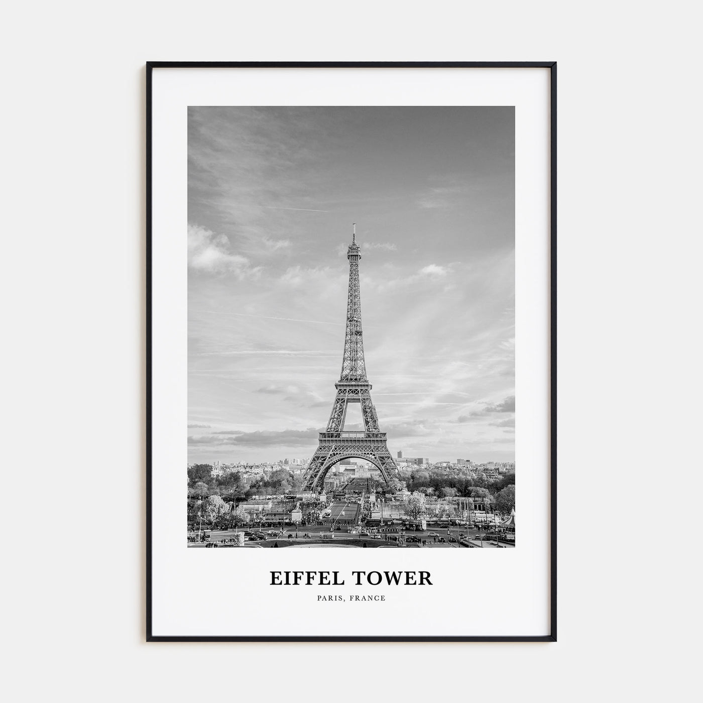 Eiffel Tower Portrait B&W Poster