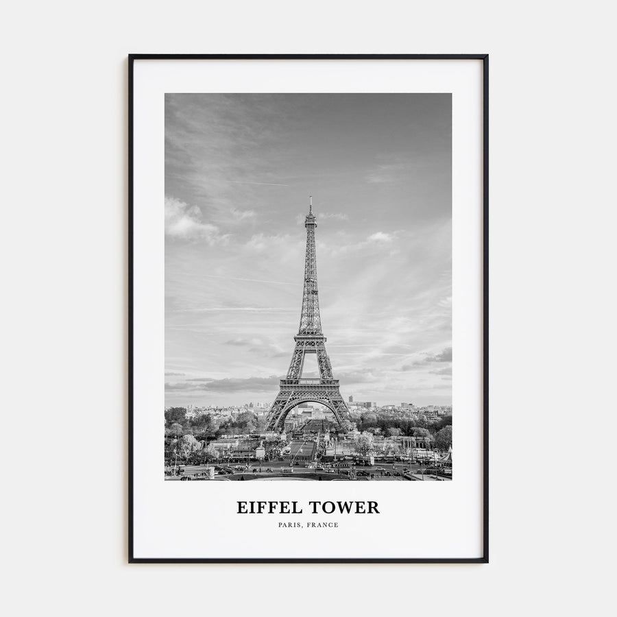 Eiffel Tower Portrait B&W Poster