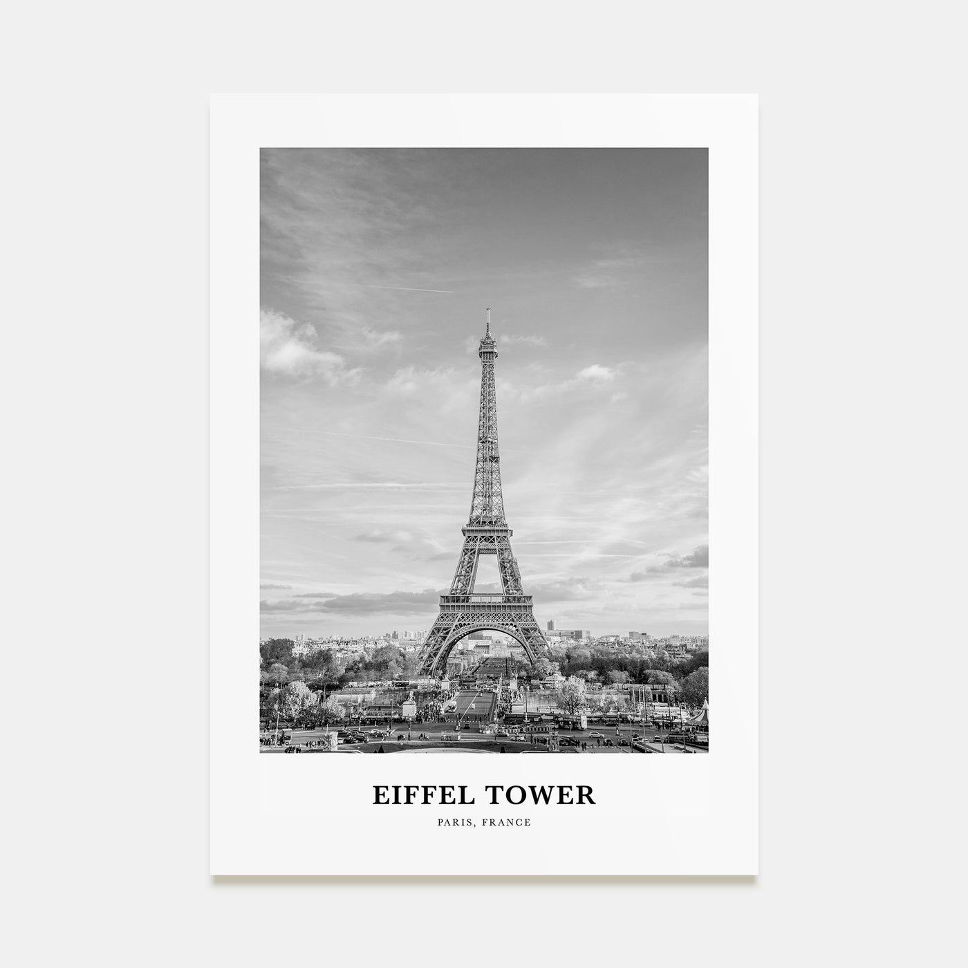 Eiffel Tower Portrait B&W Poster