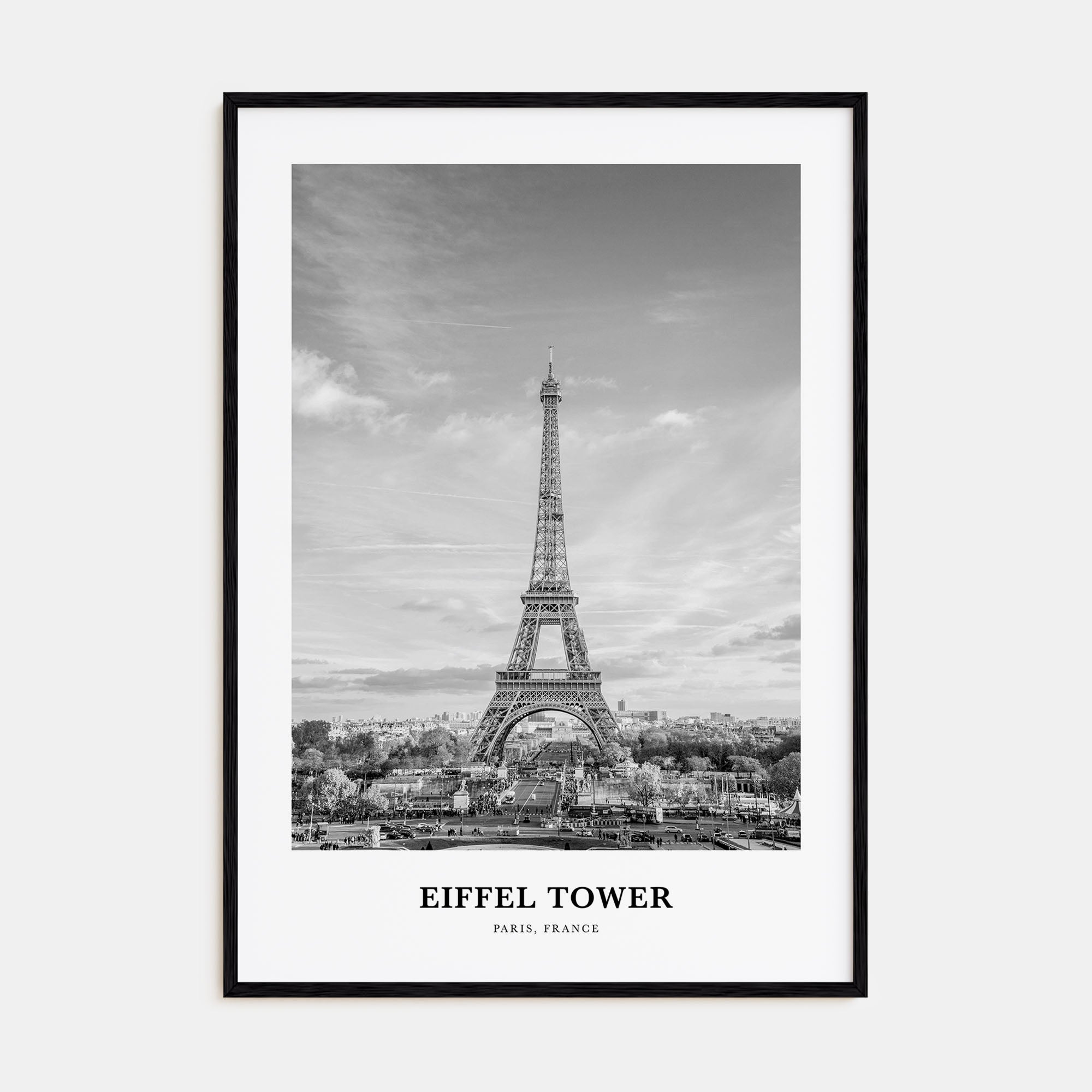 Eiffel Tower Portrait B&W Poster